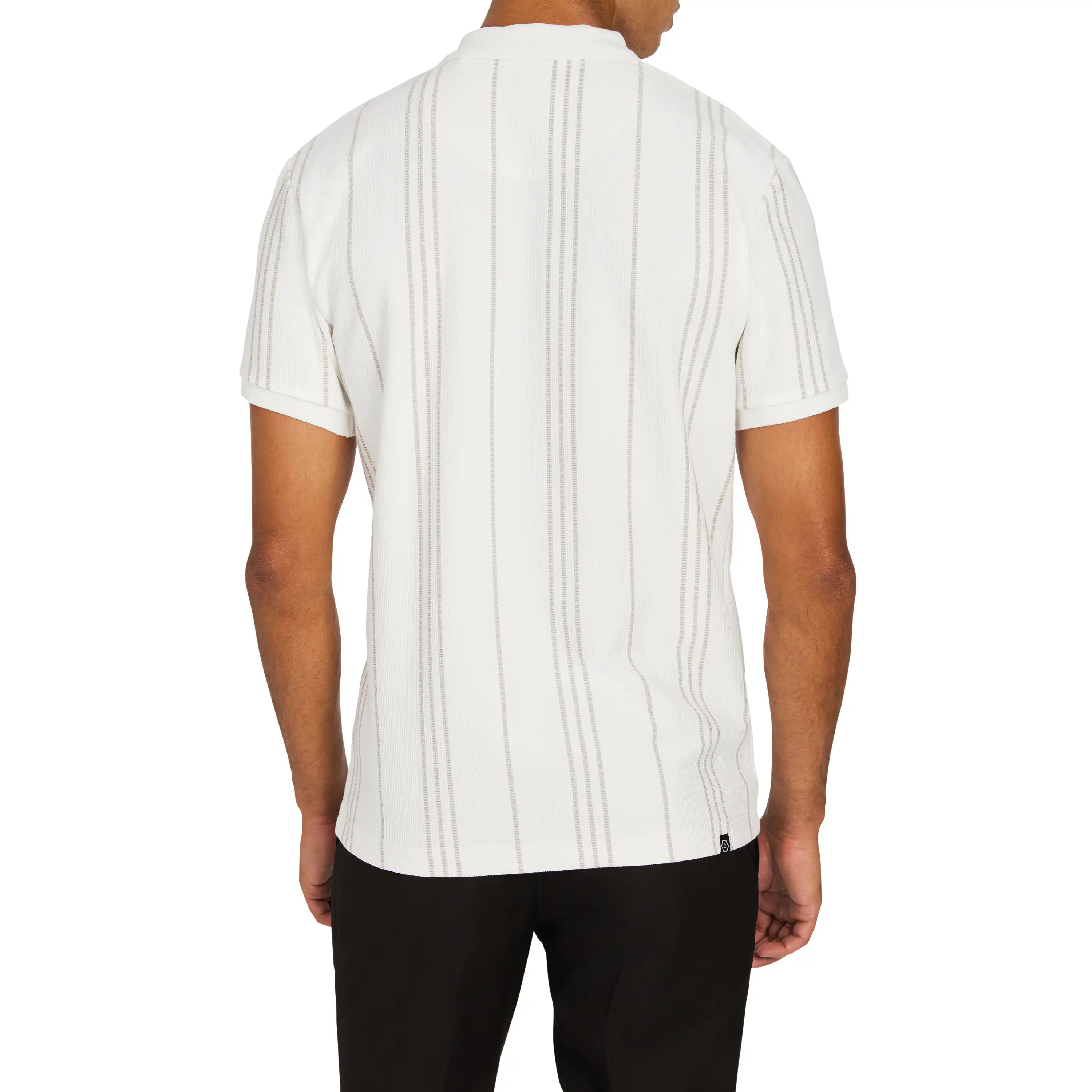 Ecru Branson Quarter Zip Smart Polo - Ecru
