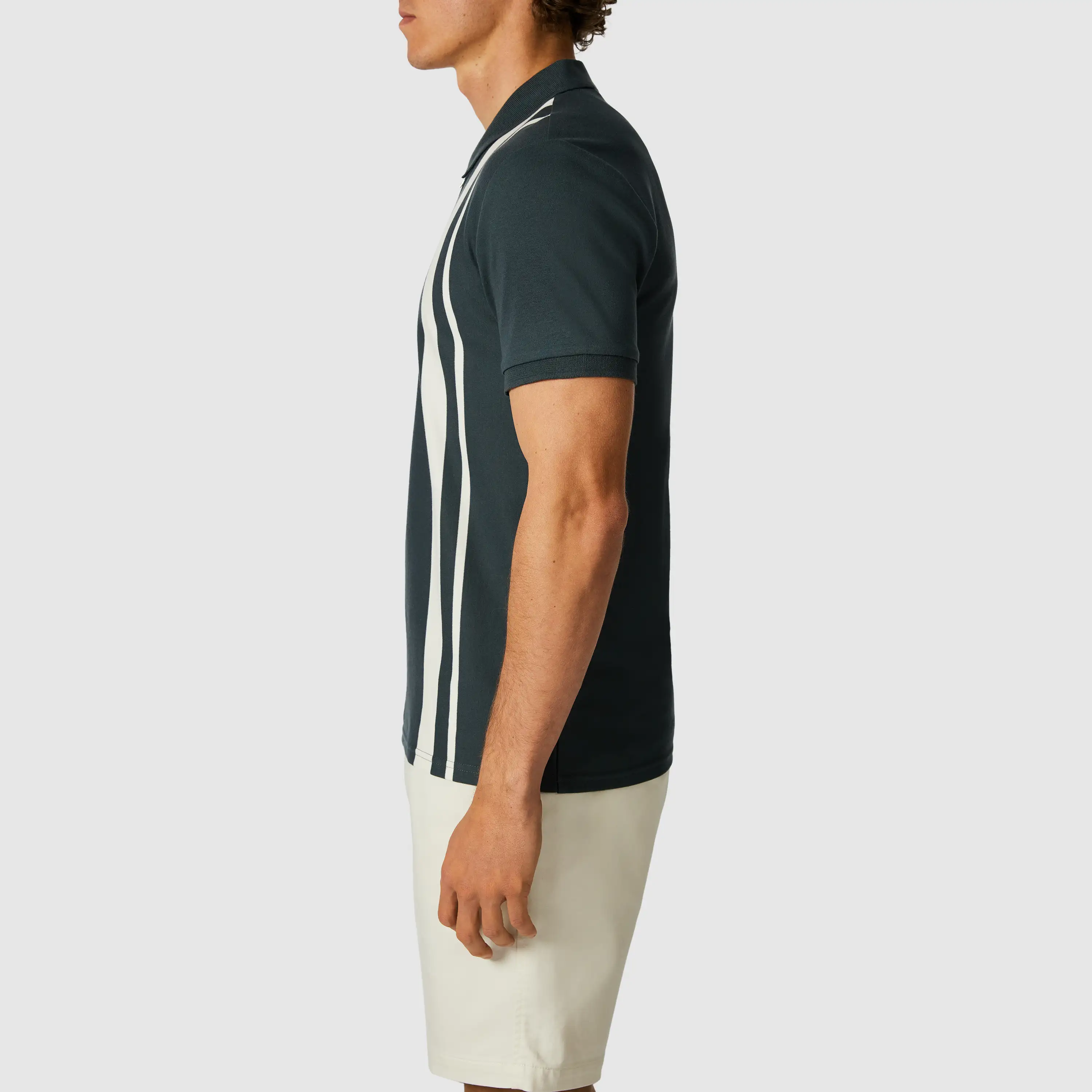 Dark Green Turin Quarter Zip Smart Polo - Dark Green