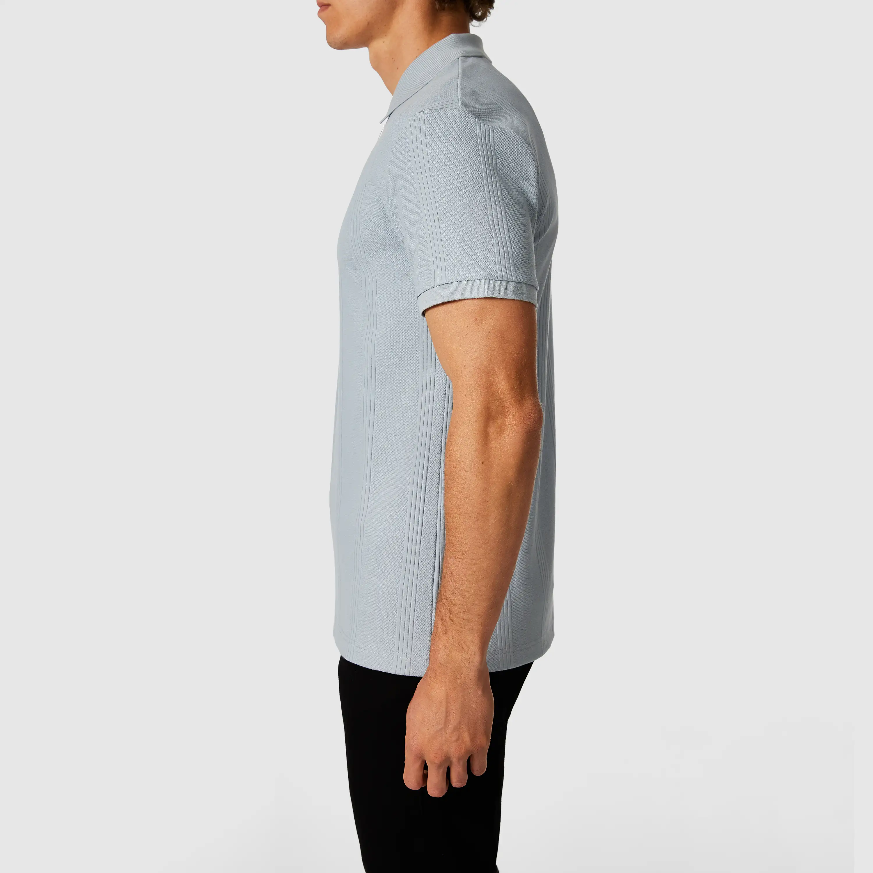 Light Blue Dario Quarter Zip Smart Polo - Light Blue
