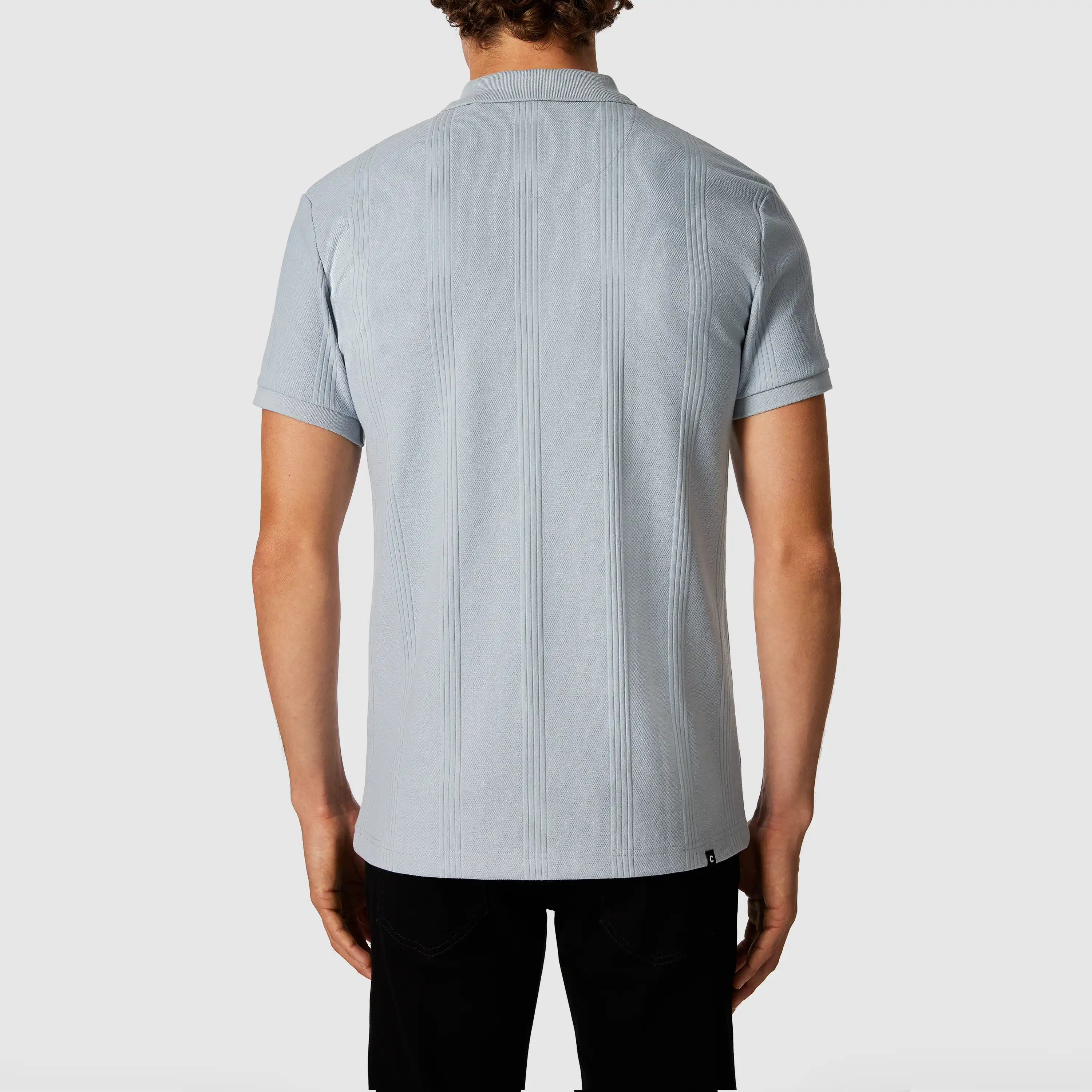 Light Blue Dario Quarter Zip Smart Polo - Light Blue