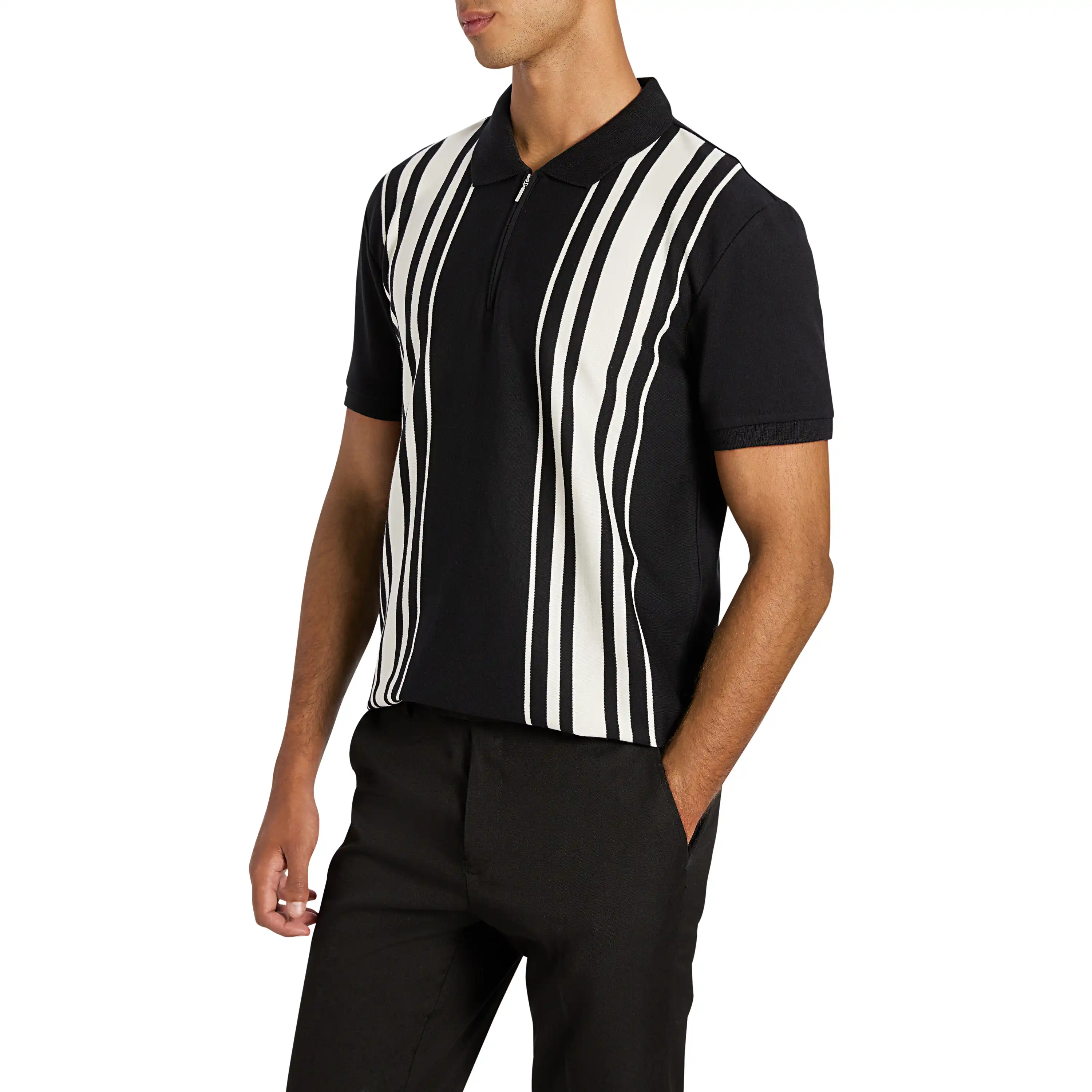 Black Cannon Quarter Zip Smart Polo - Black