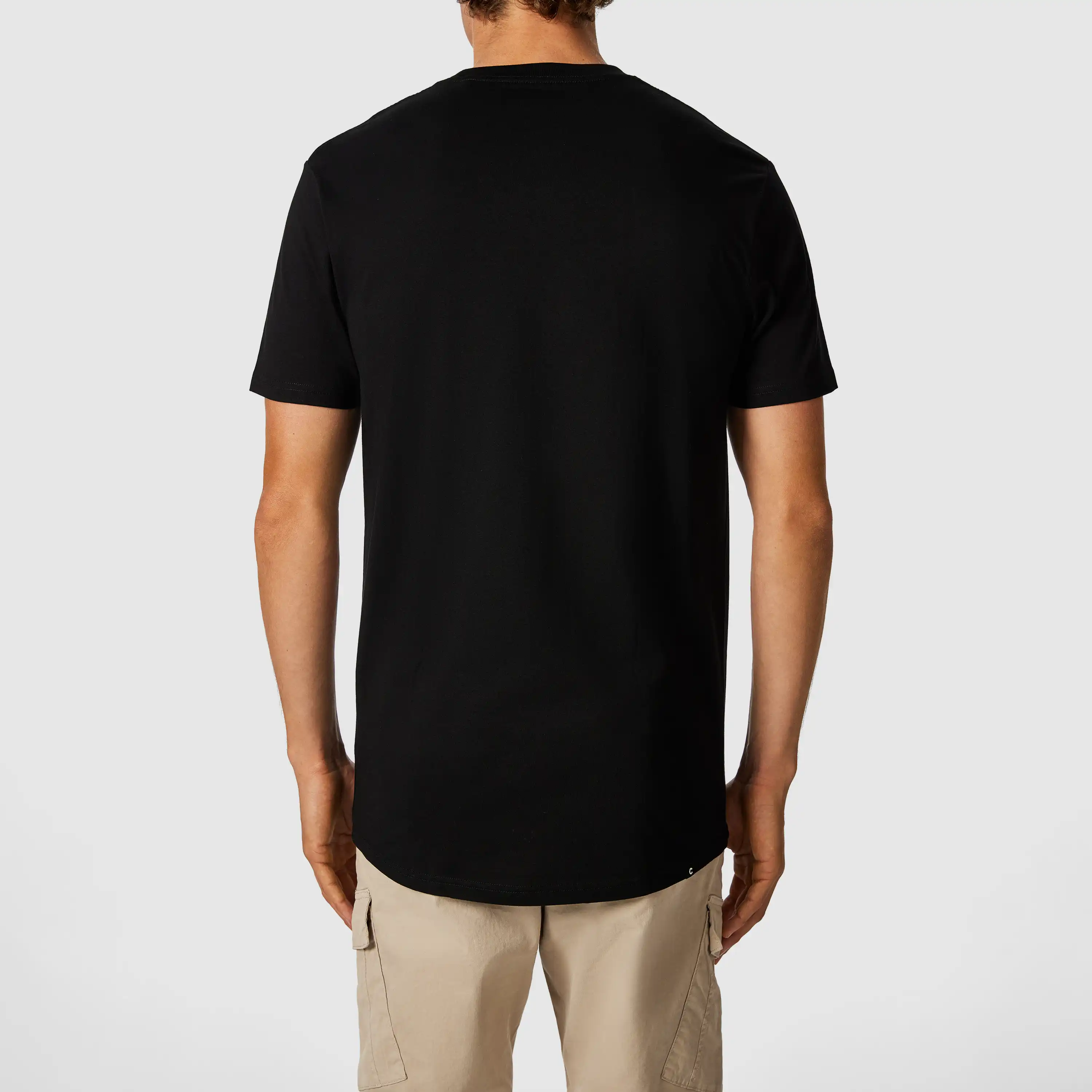 Black Bradley Longline Graphic Crew Neck Tee - Black