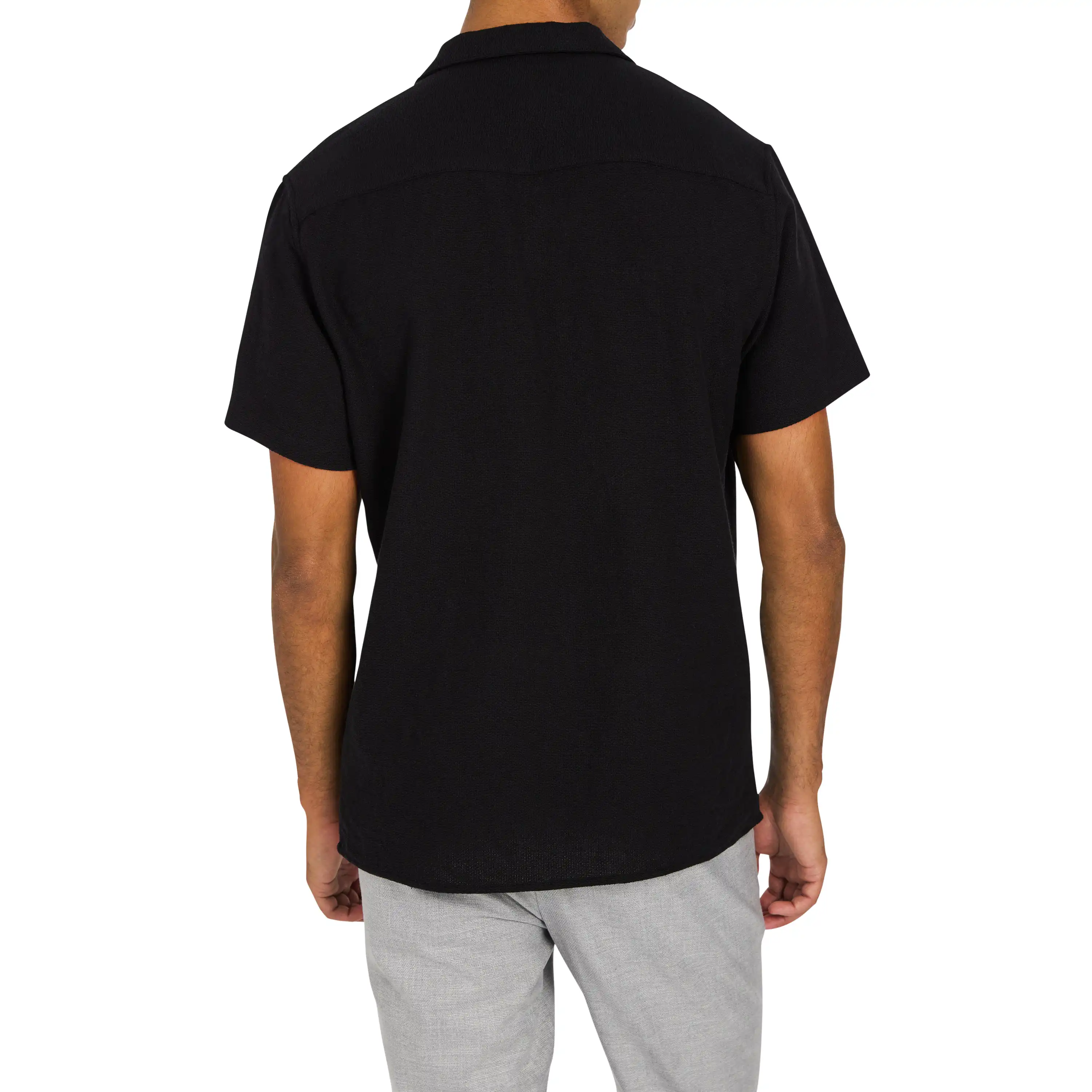 Black Sekope Texture Short Sleeve Shirt - Black
