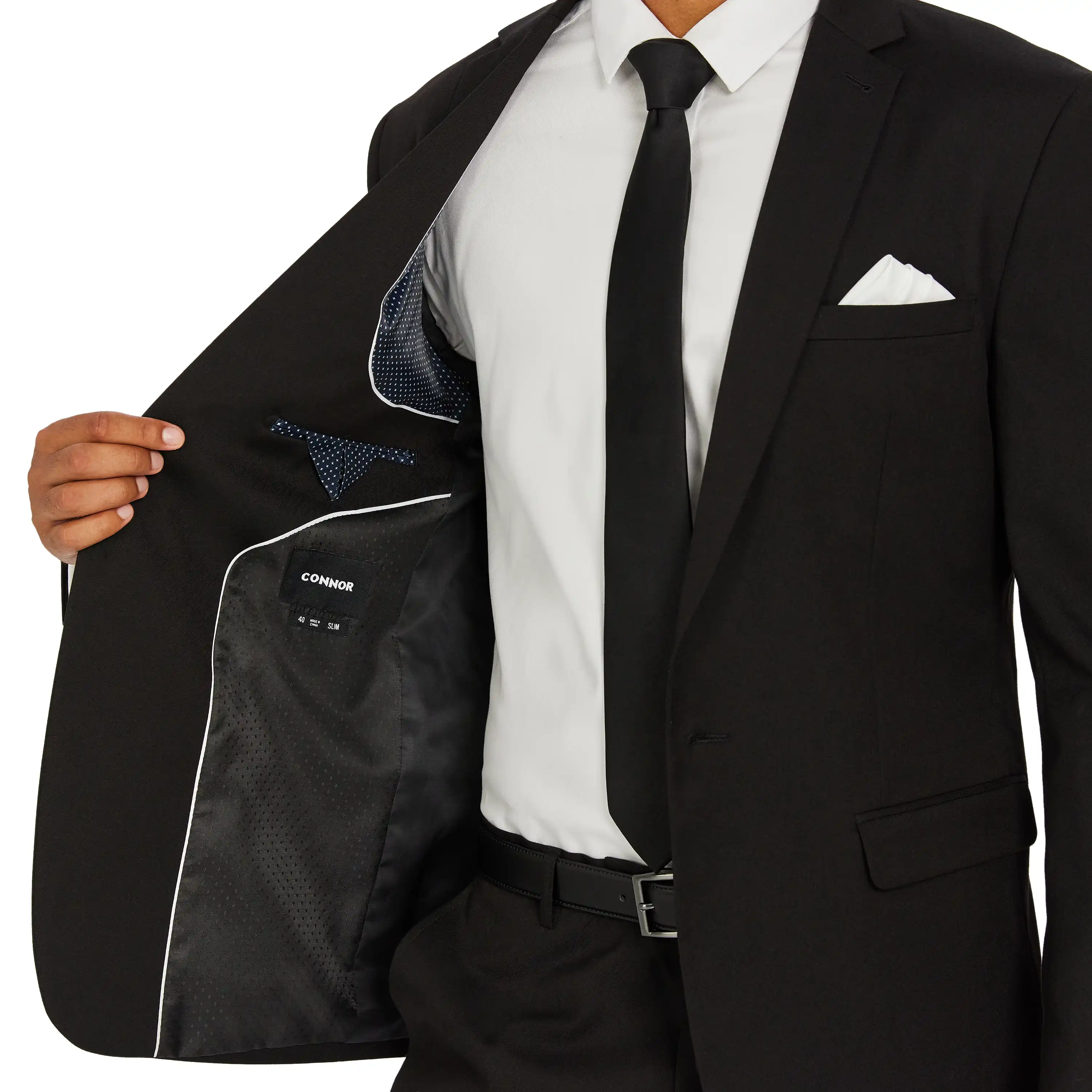 Black Diamond Stretch Slim Suit Jacket - Black