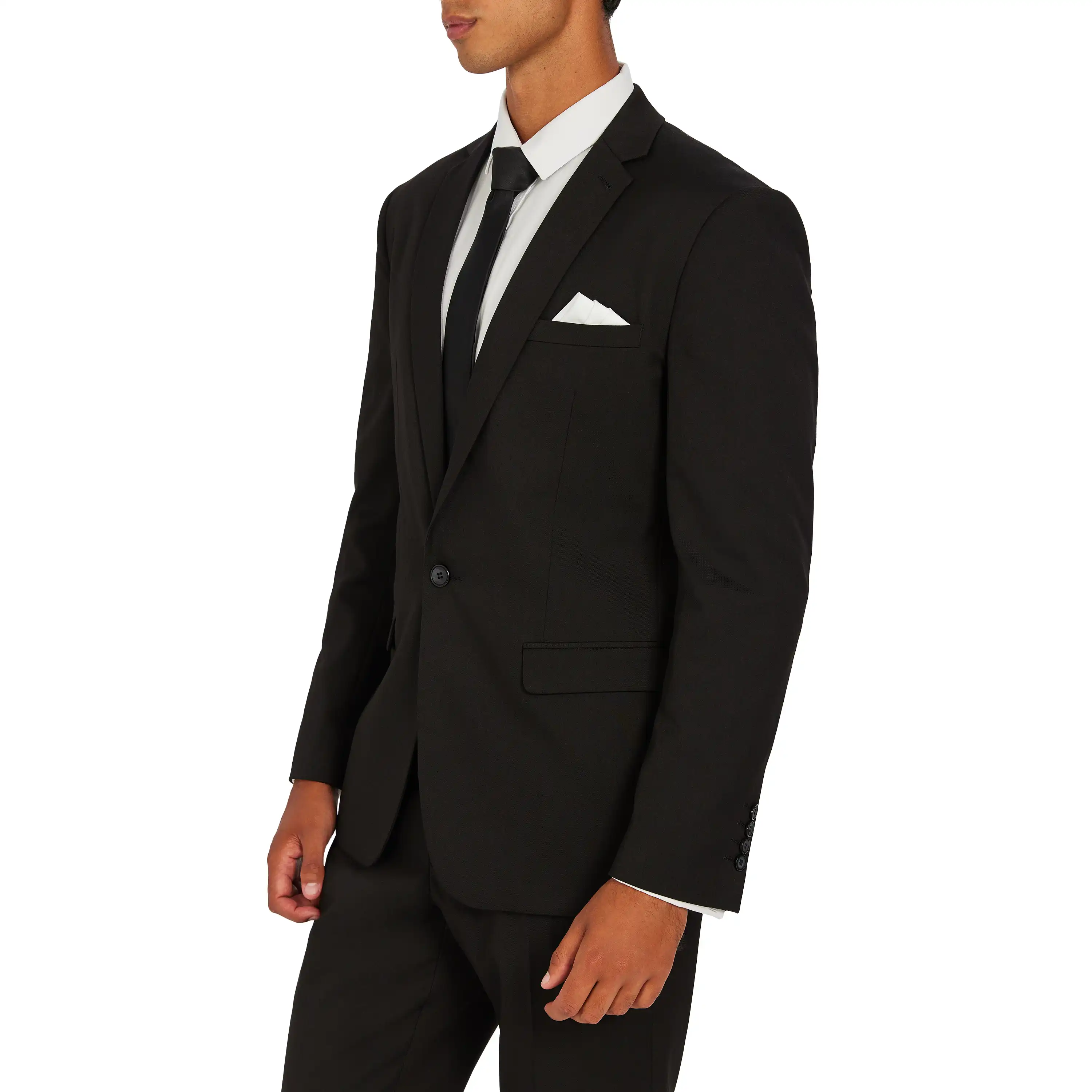 Black Diamond Stretch Slim Suit Jacket - Black