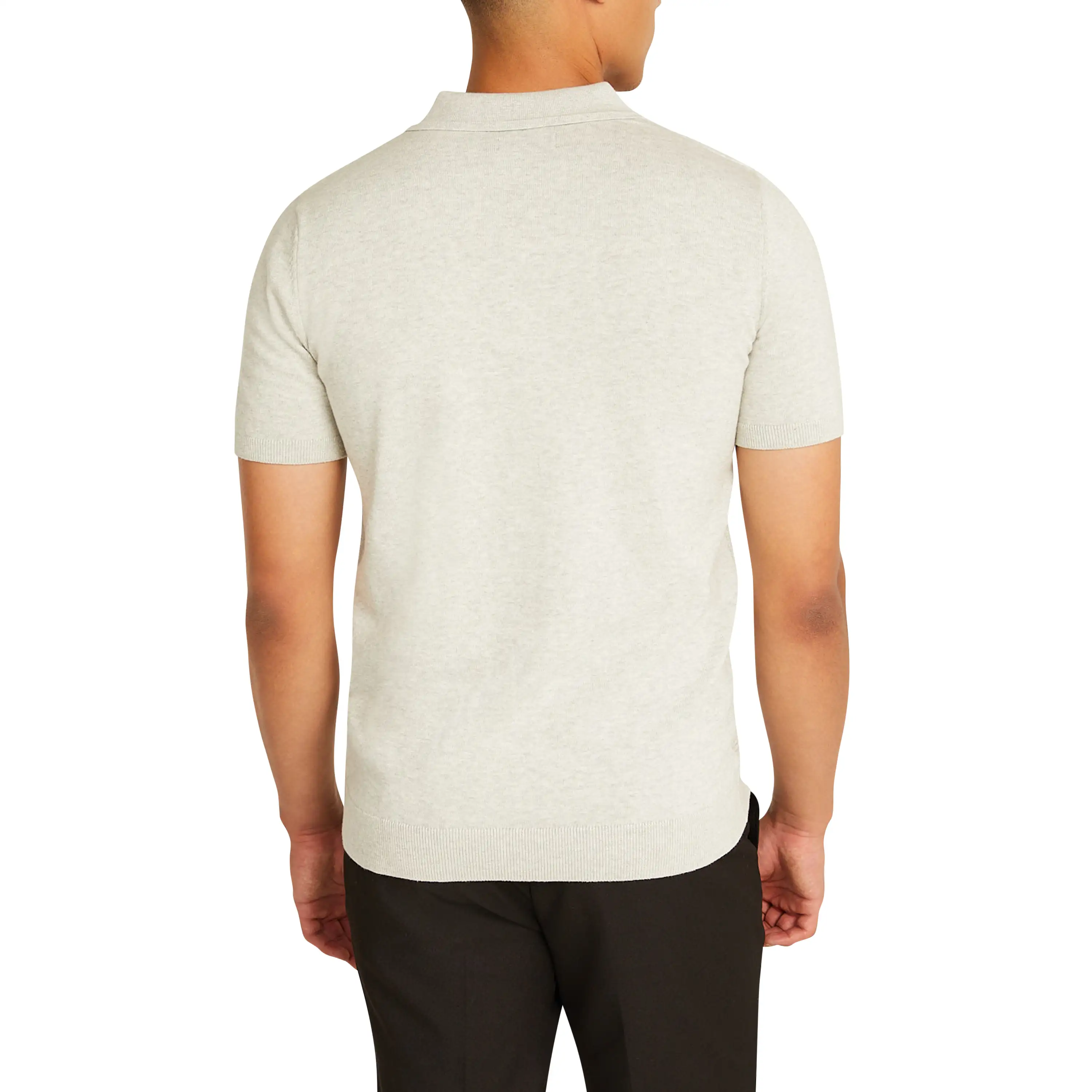 Light Grey Caspian Knit Polo - Light Grey