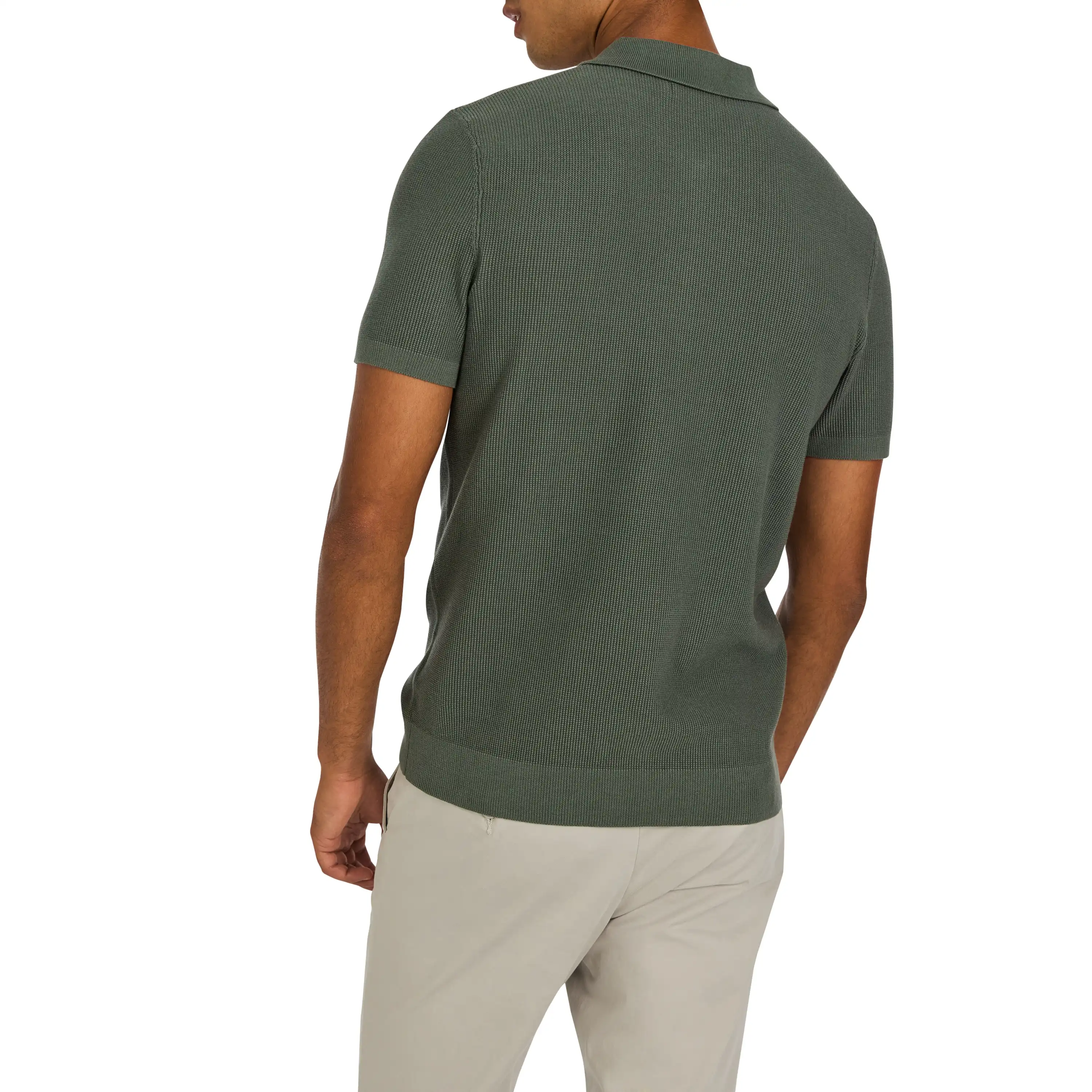 Sage Green Traffic Quarter Zip Knit Polo - Sage Green
