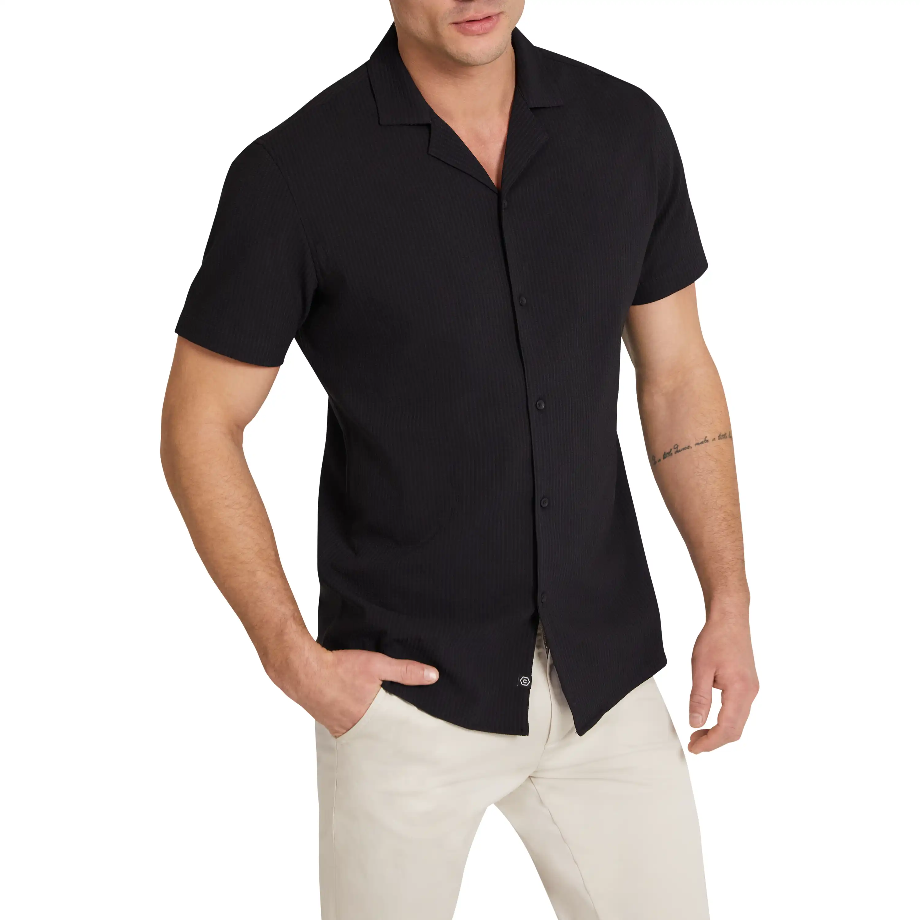 Black Euston Stretch Shirt - Black