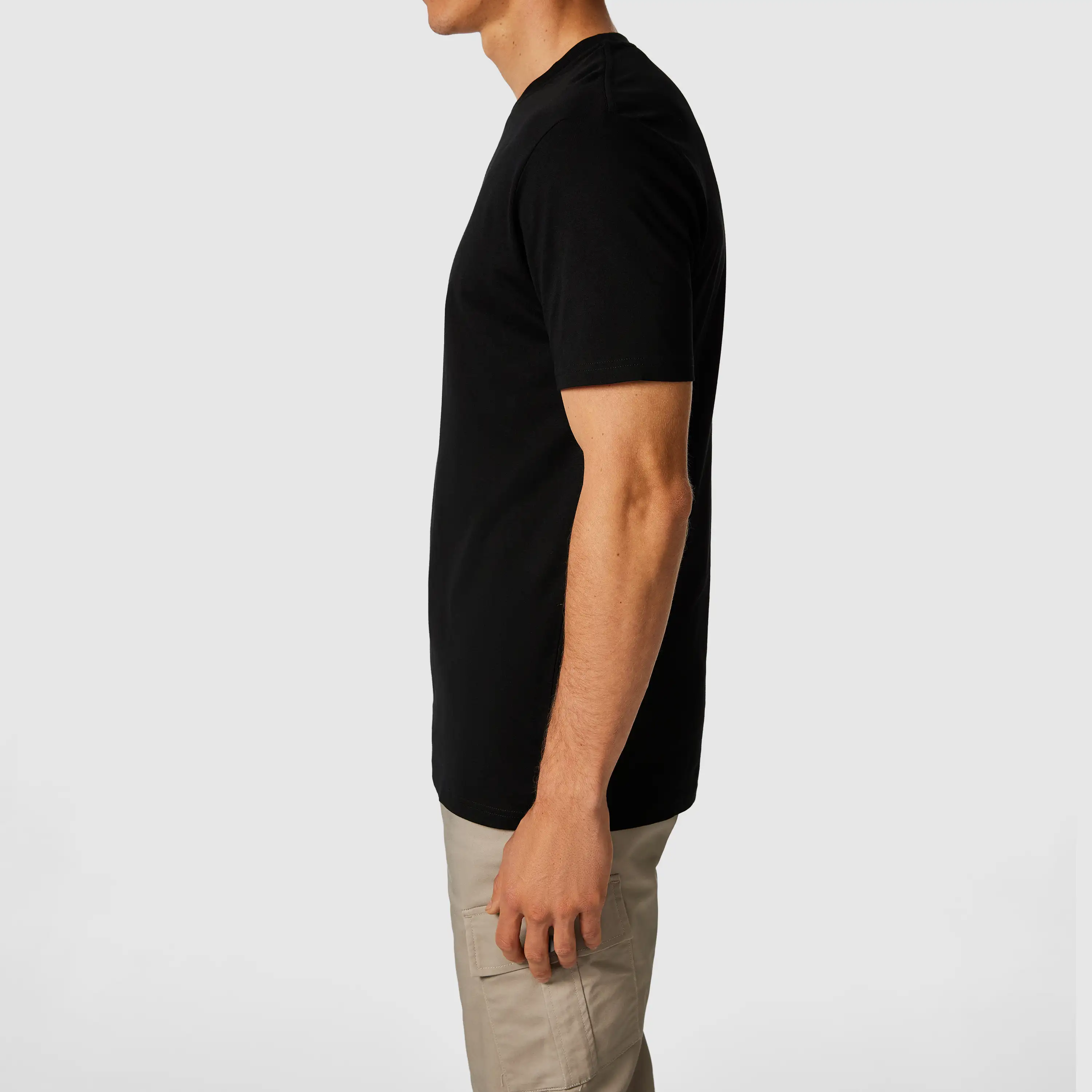 Black Henry Graphic Crew Neck Tee - Black