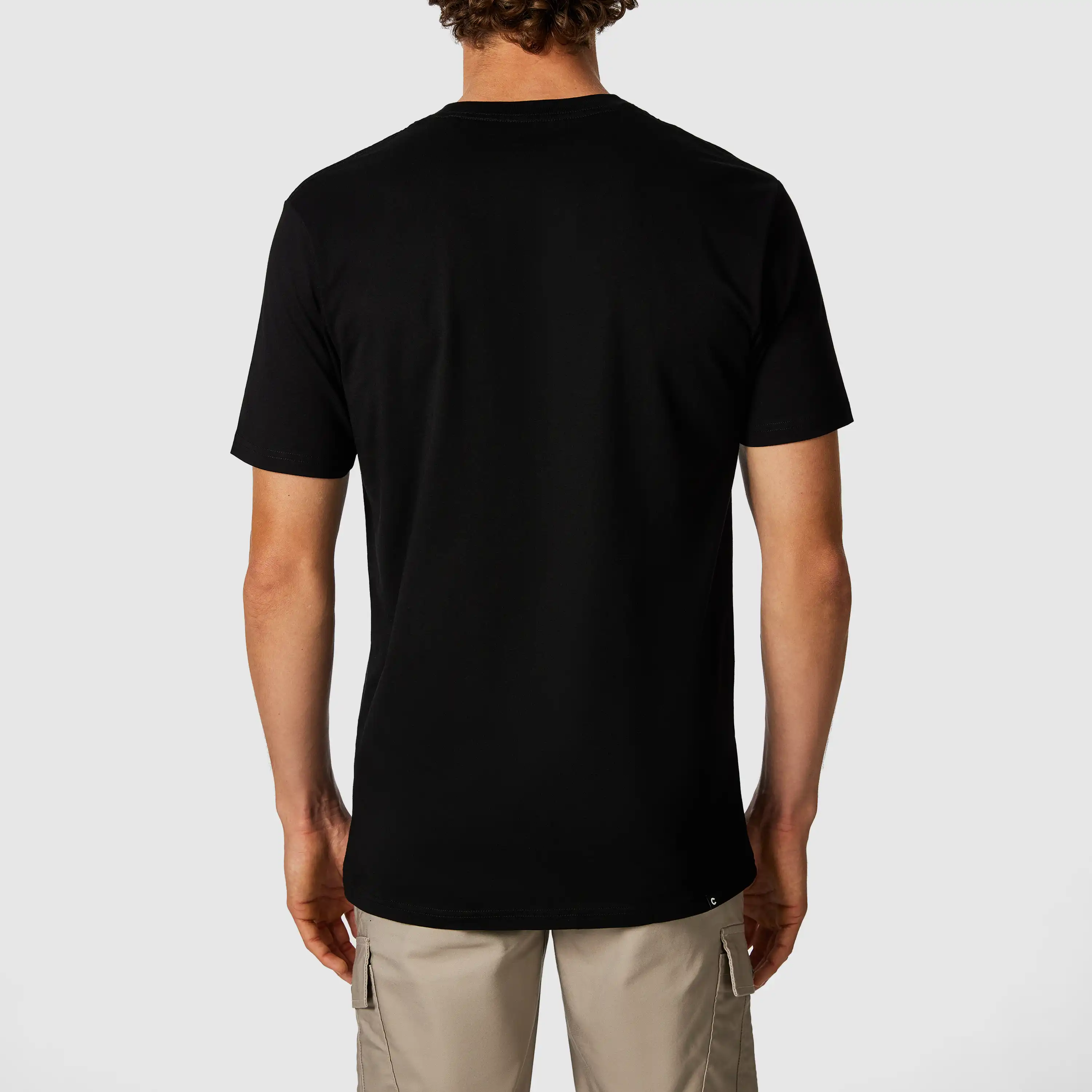 Black Henry Graphic Crew Neck Tee - Black