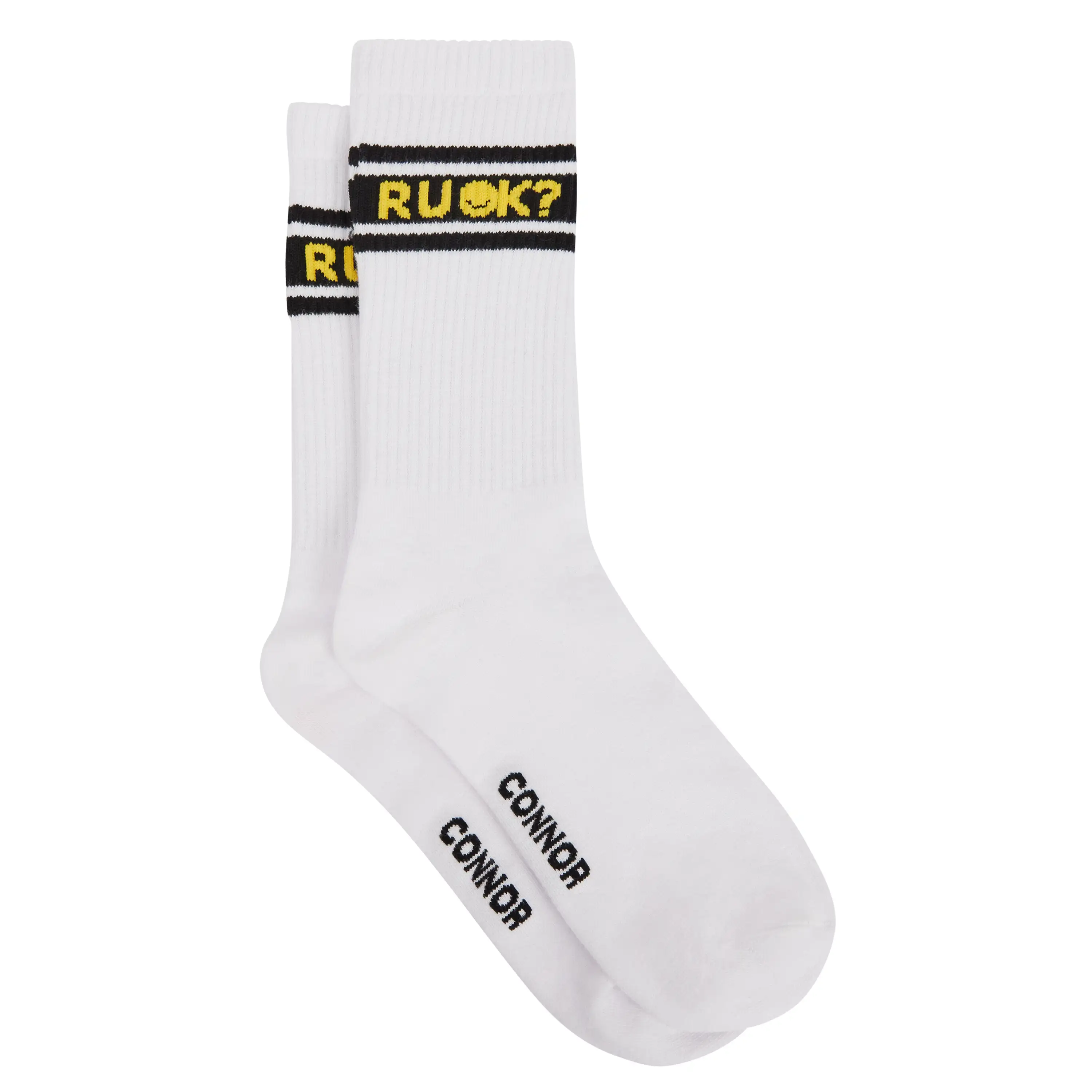 White R U OK? Sock - White