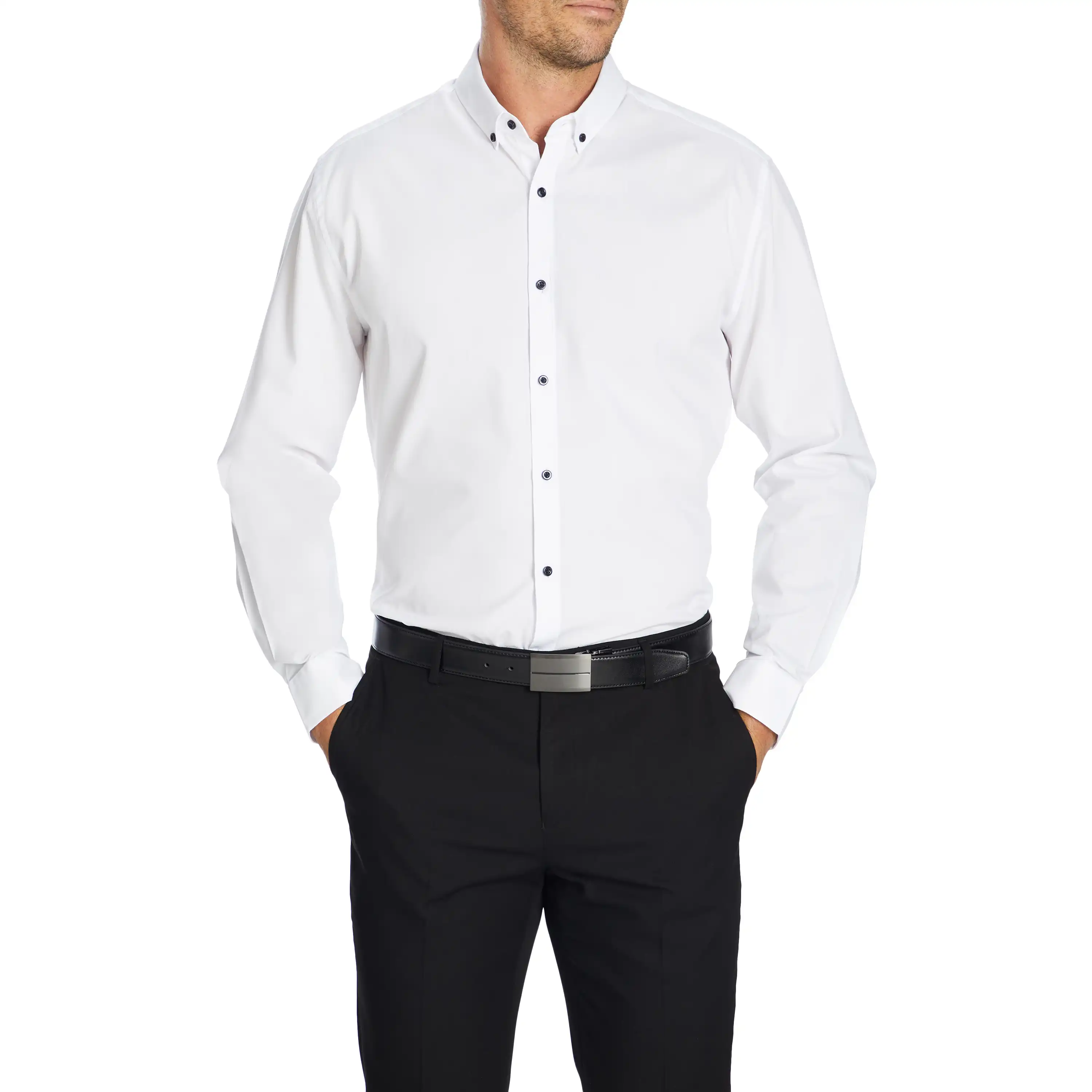 White Jaxon Slim Dress Shirt - White
