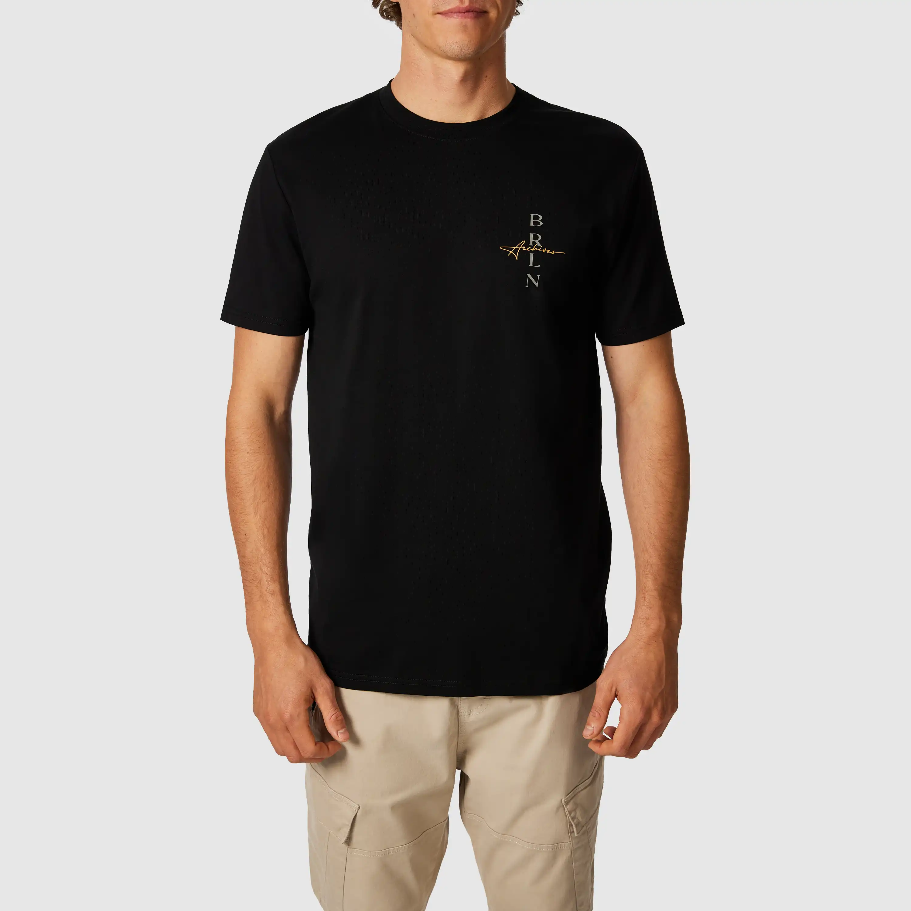 Black Jarrod Longline Crew Neck Tee - Black