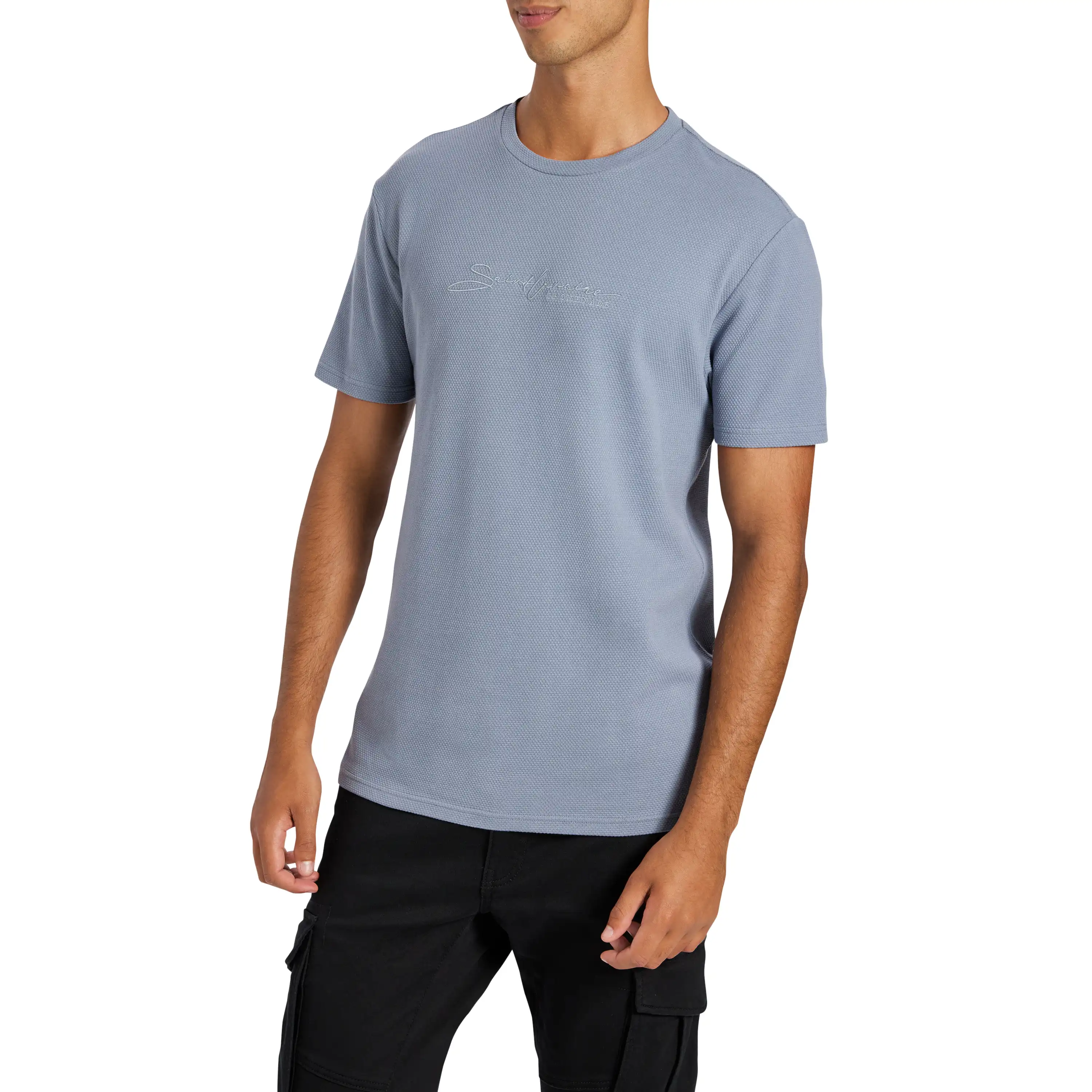 Blue Orin Graphic Crew Neck Tee - Blue