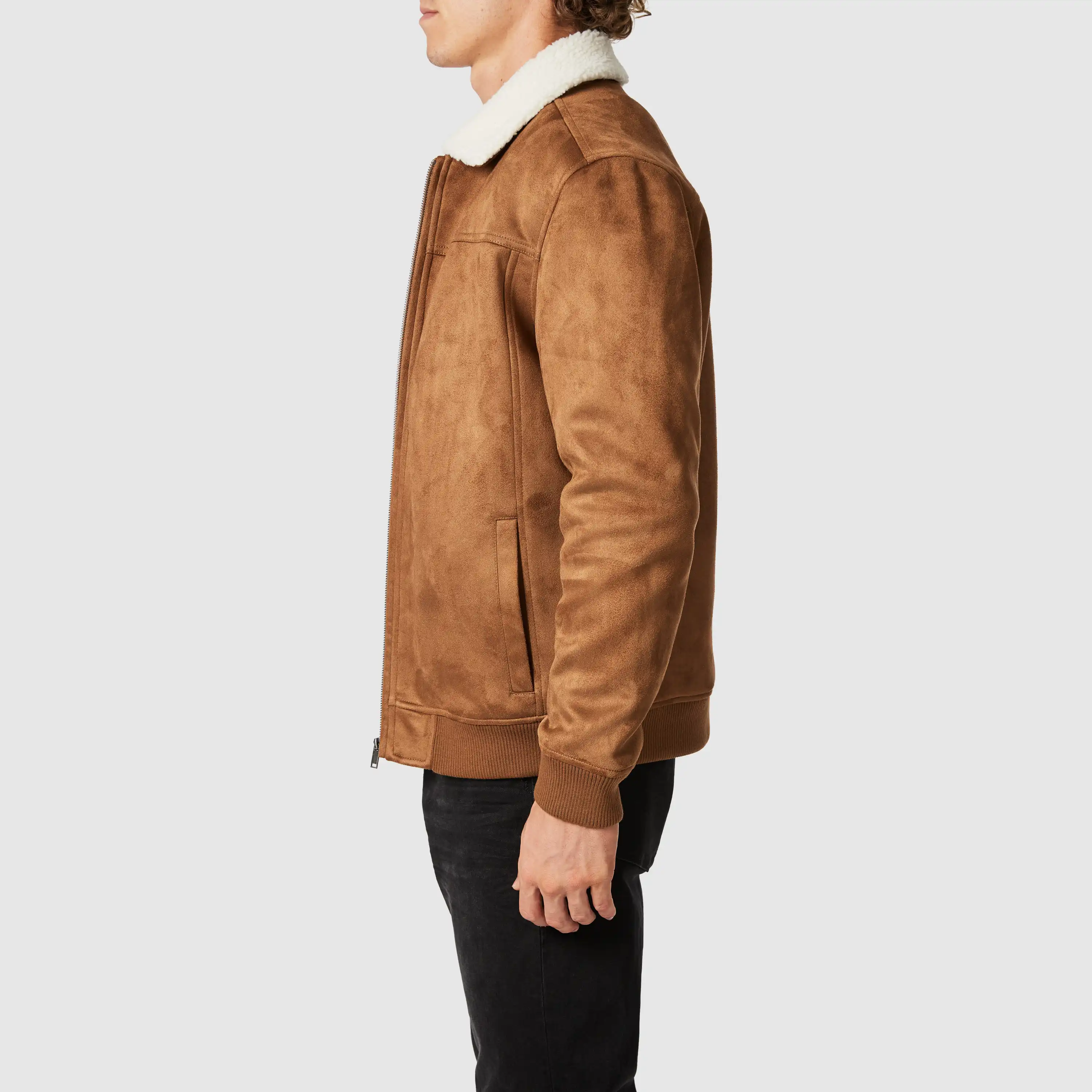 Tan Strand Borg Lined Jacket - Tan