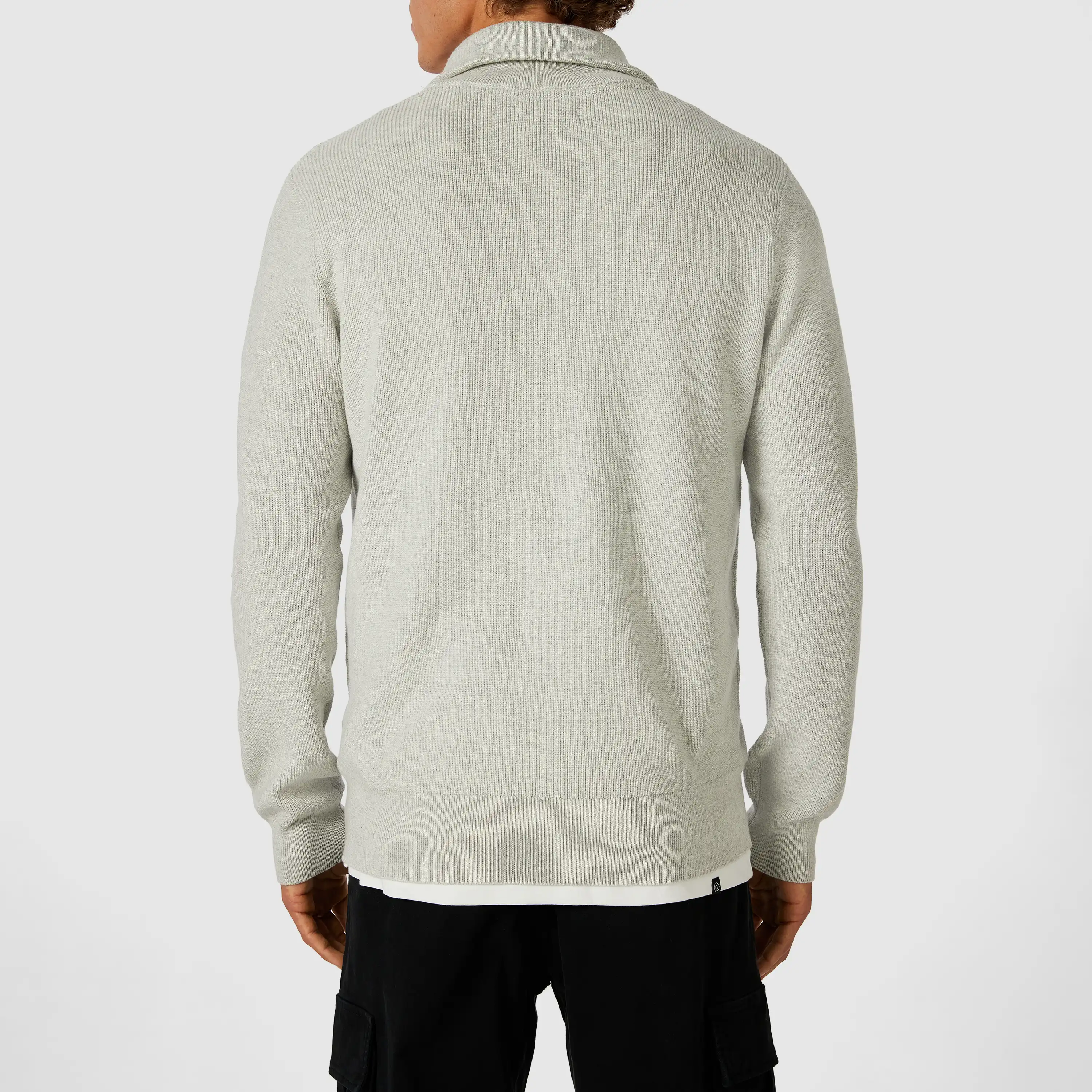 Light Grey Newquay Quarter Zip Neck Knit - Light Grey