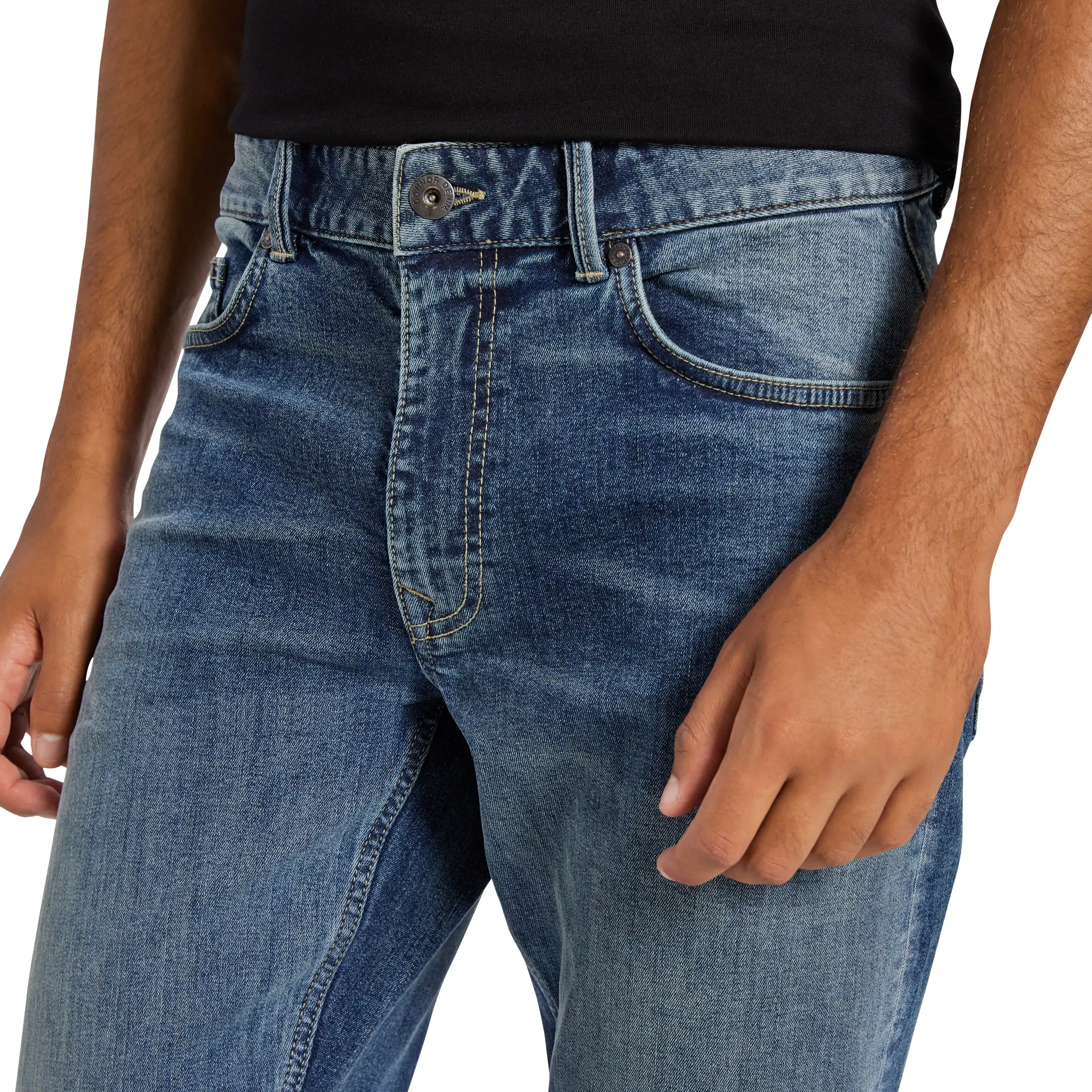 Denim Blue Empire Straight Stretch Jean - Denim Blue