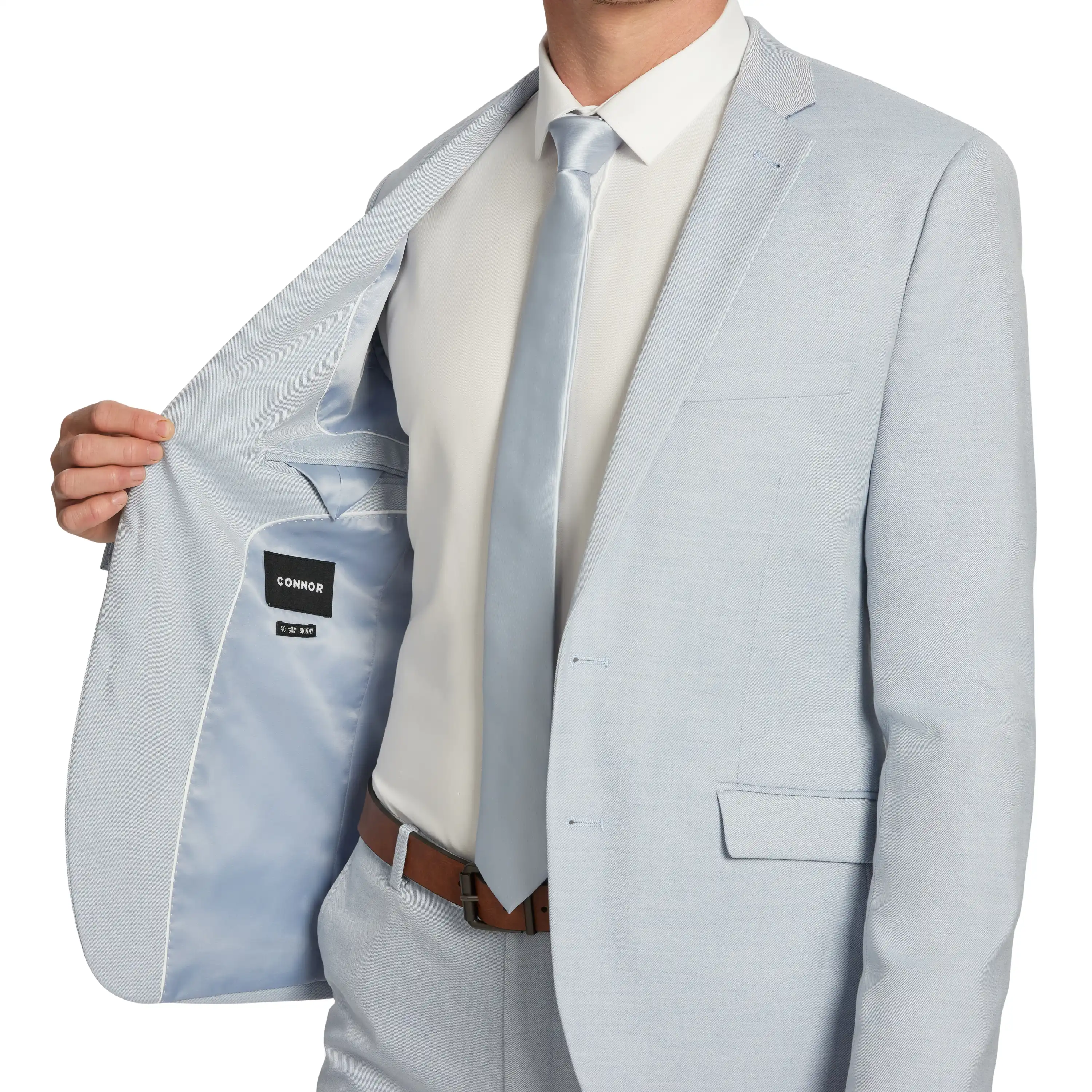 Light Blue Marlo Twill Skinny Suit