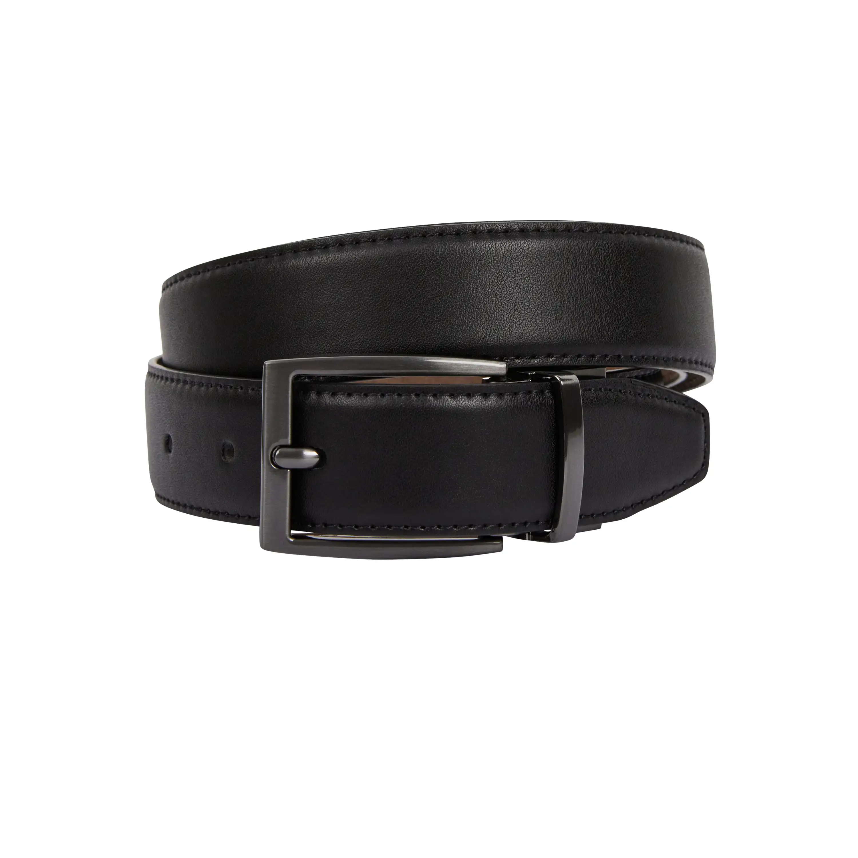Black Brown Yarrow Reversible Belt - Black Brown