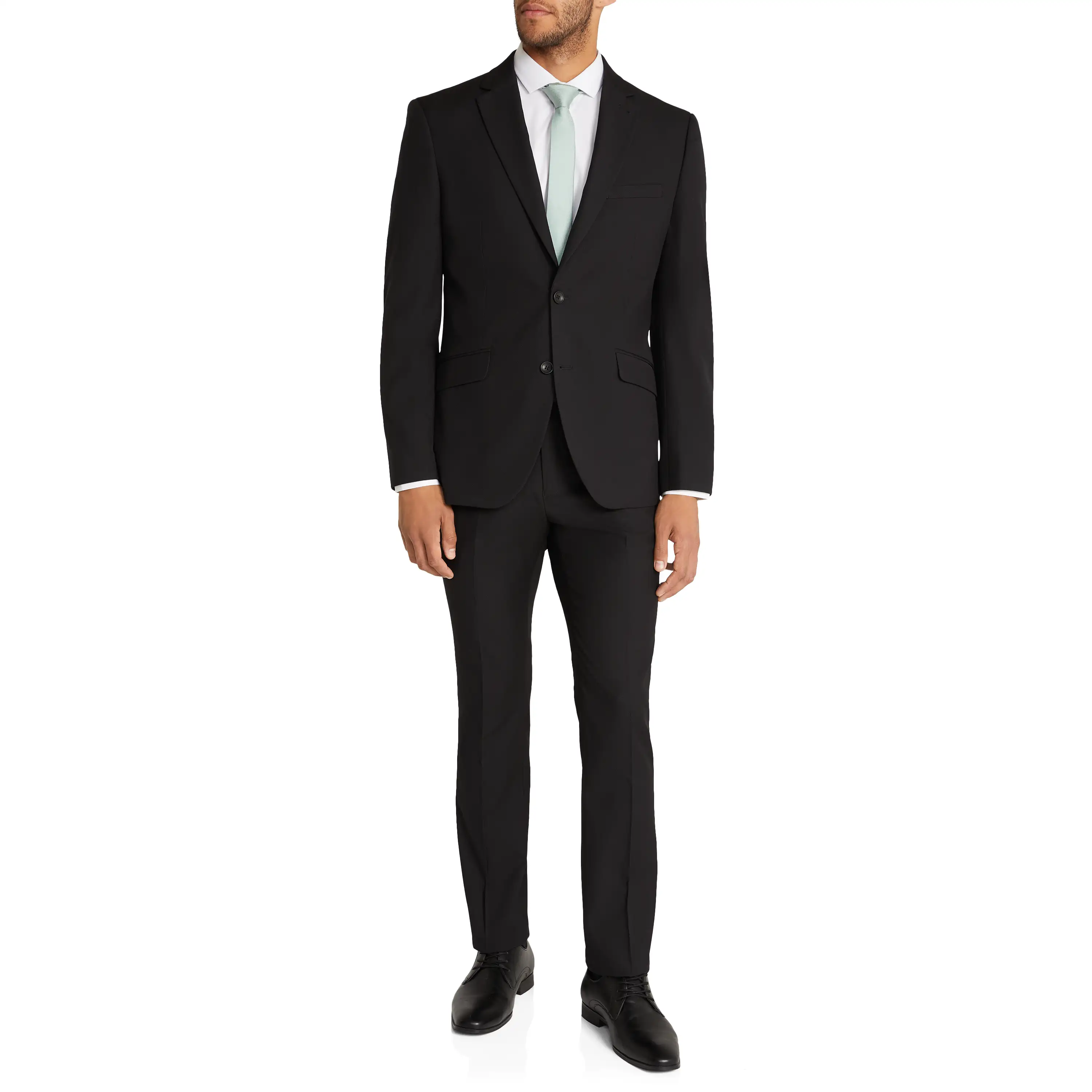 Black Hexham Slim Twill Stretch Suit Jacket - Black