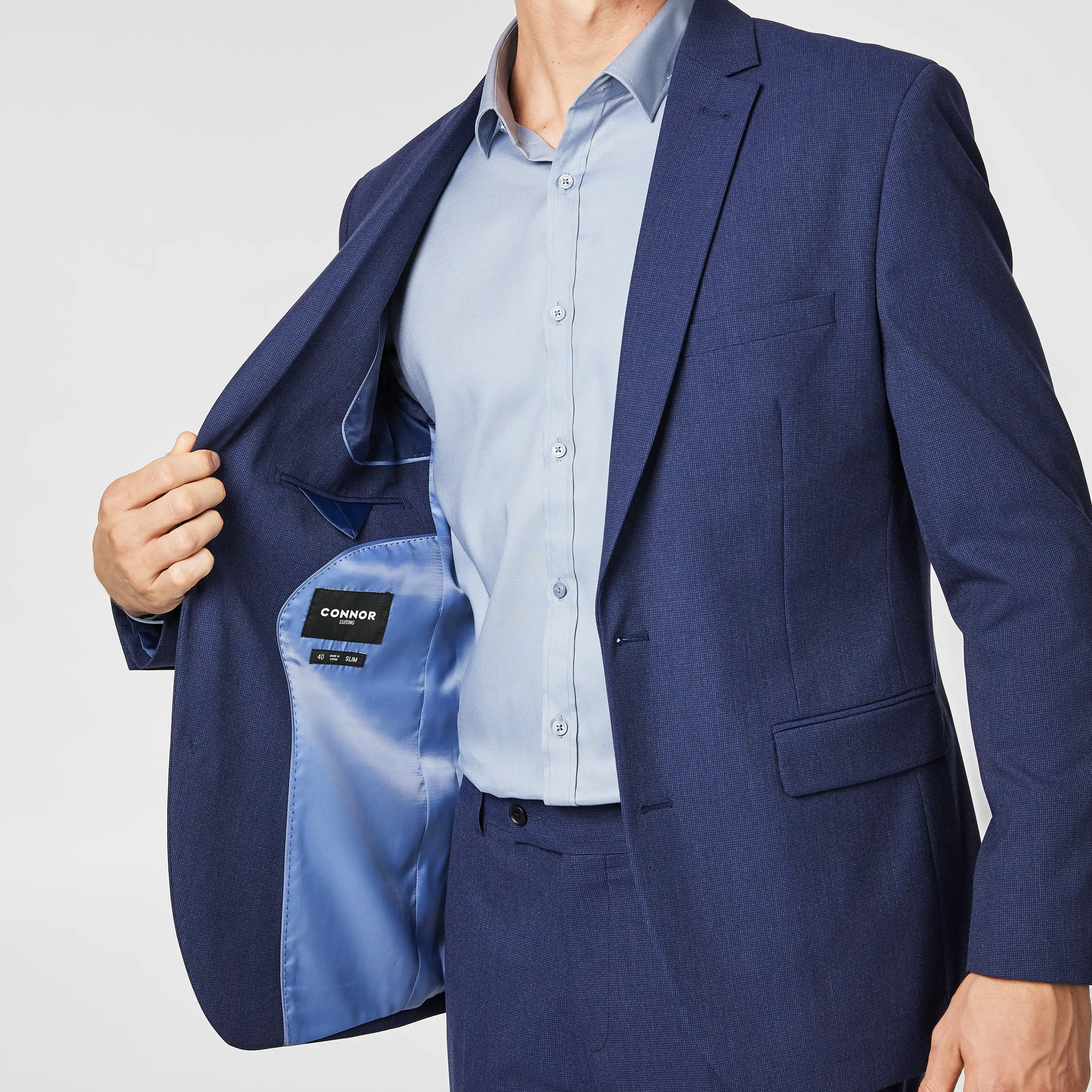 Blue Theo Slim Suit