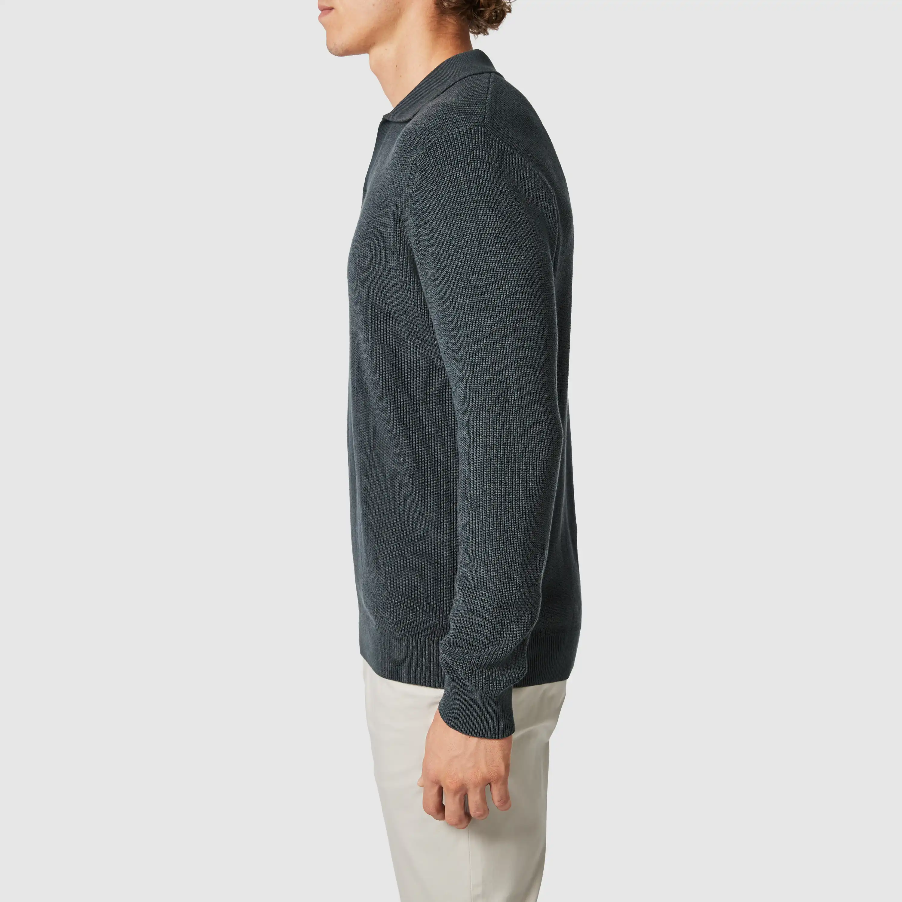Military Green Anders Long Sleeve Polo - Military Green