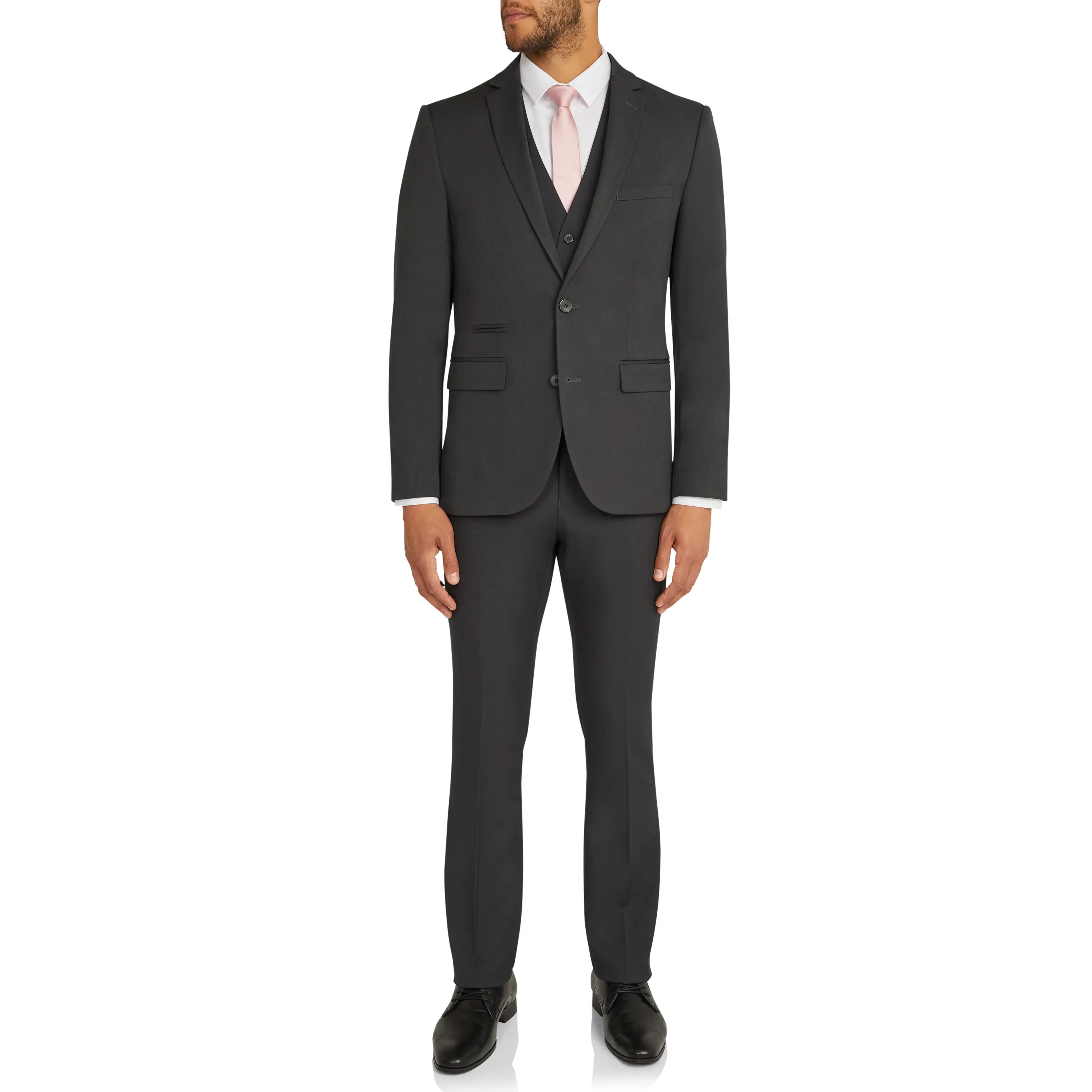 Smoke Diamond Stretch Slim Suit Jacket - Smoke
