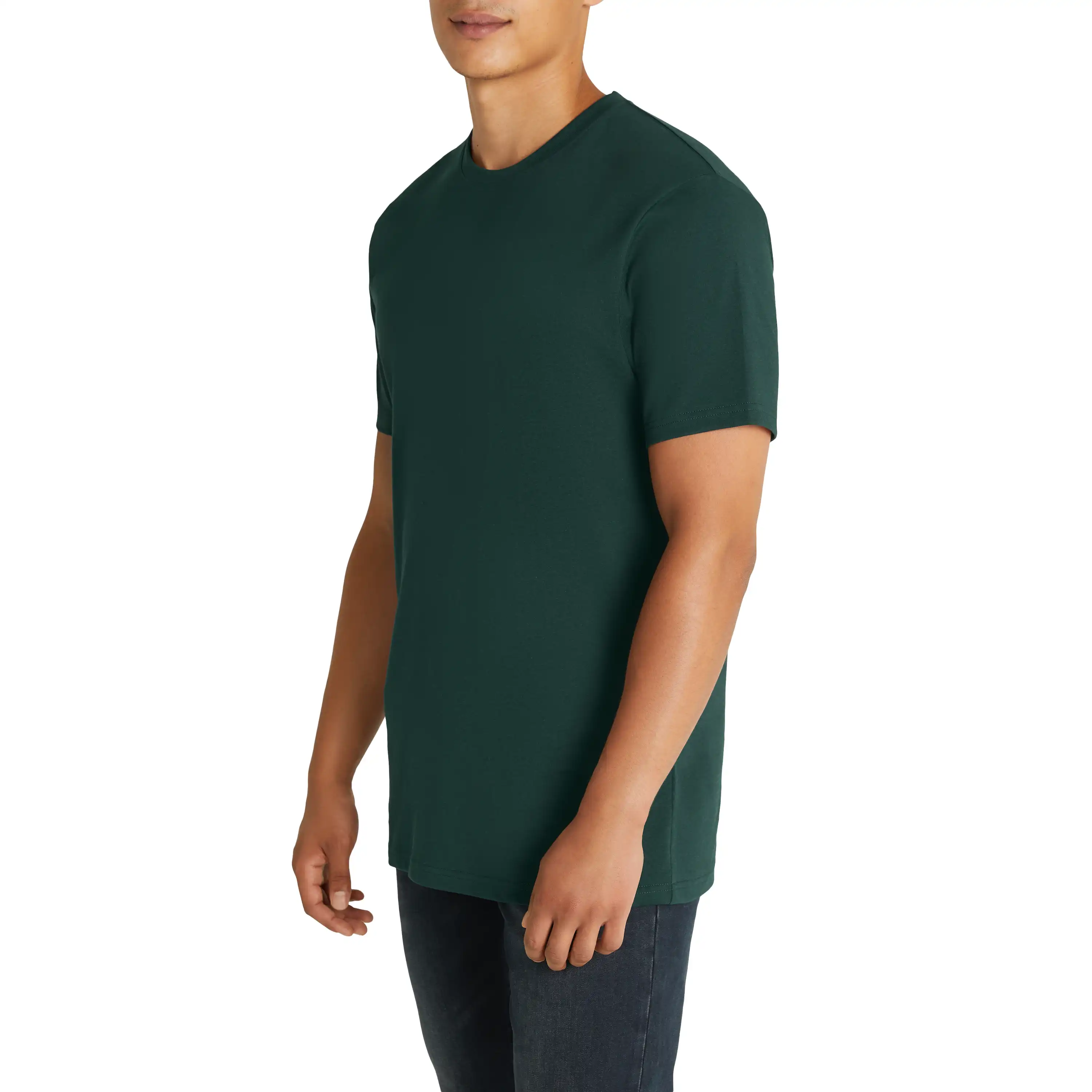 Dark Green Essential Crew Tee - Dark Green