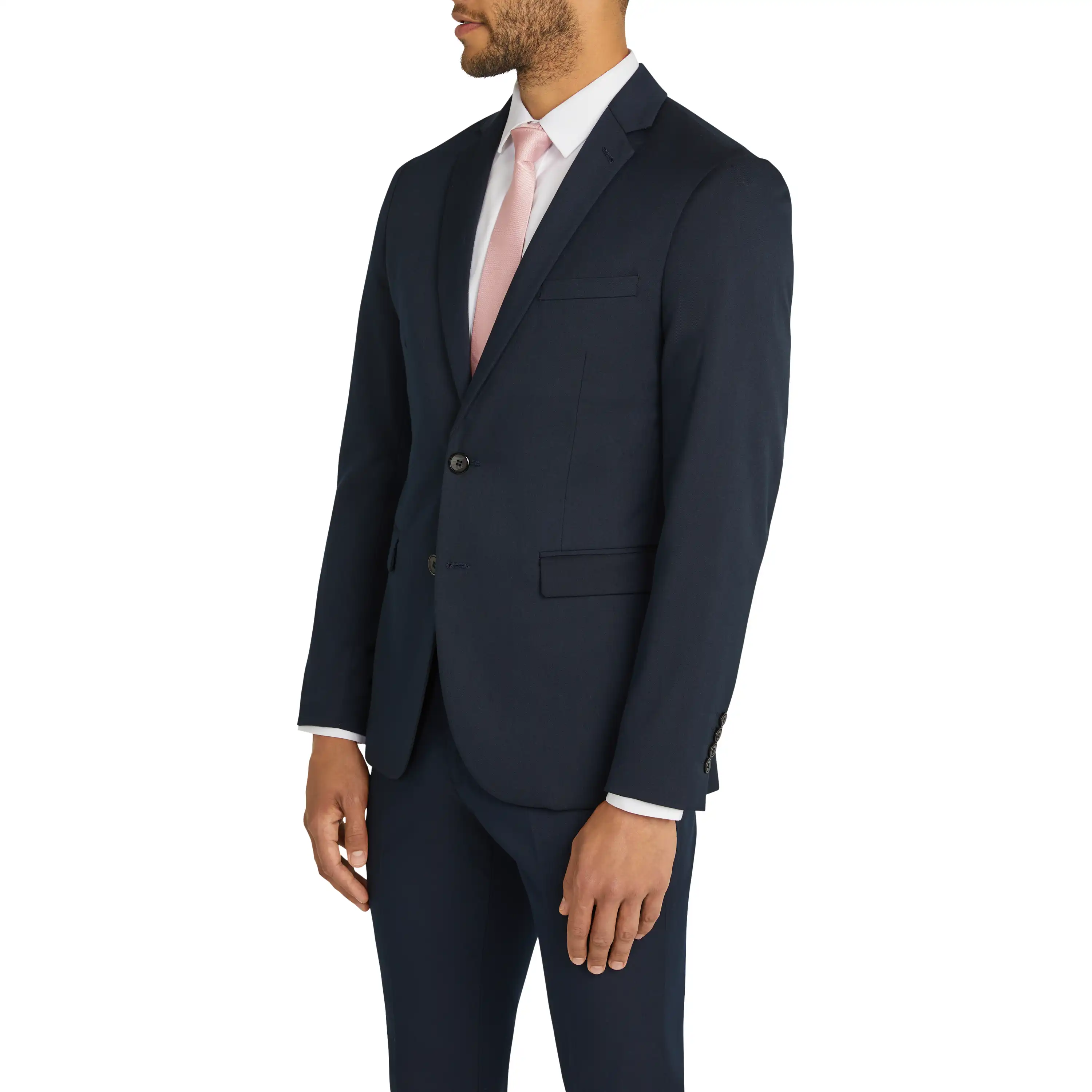 Navy Diamond Stretch Skinny Suit
