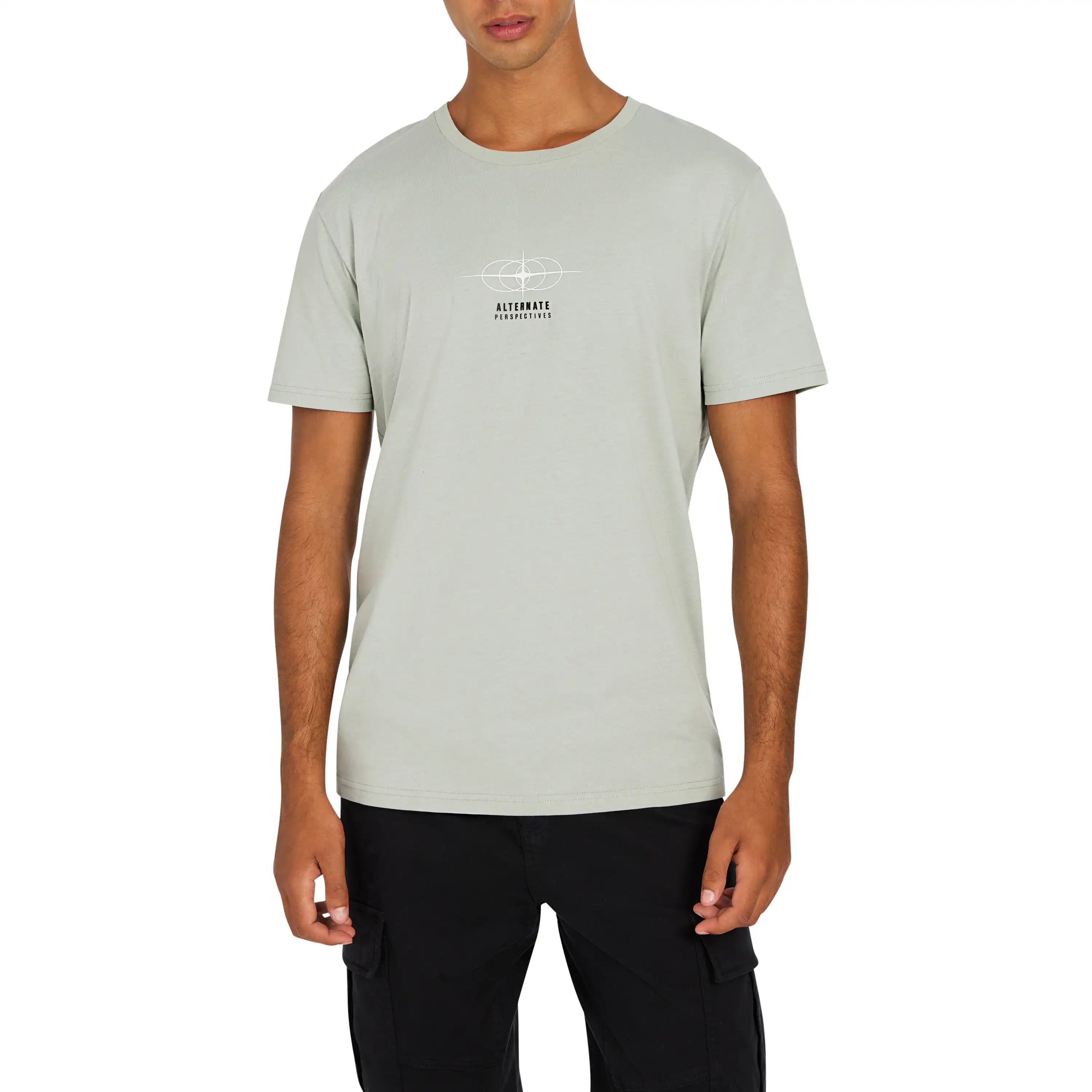 Sage Green Jesse Graphic Crew Neck Tee - Sage Green