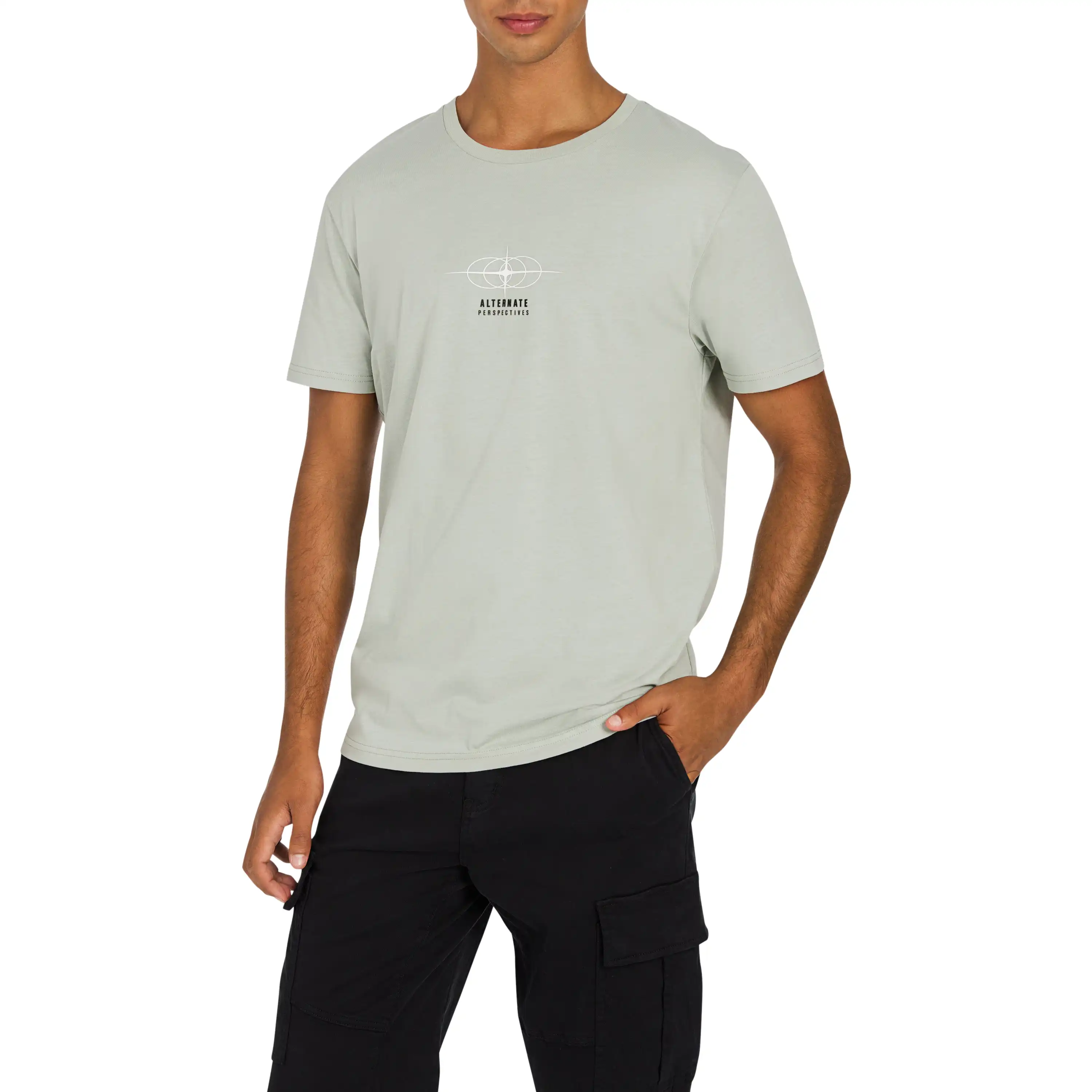 Sage Green Jesse Graphic Crew Neck Tee - Sage Green