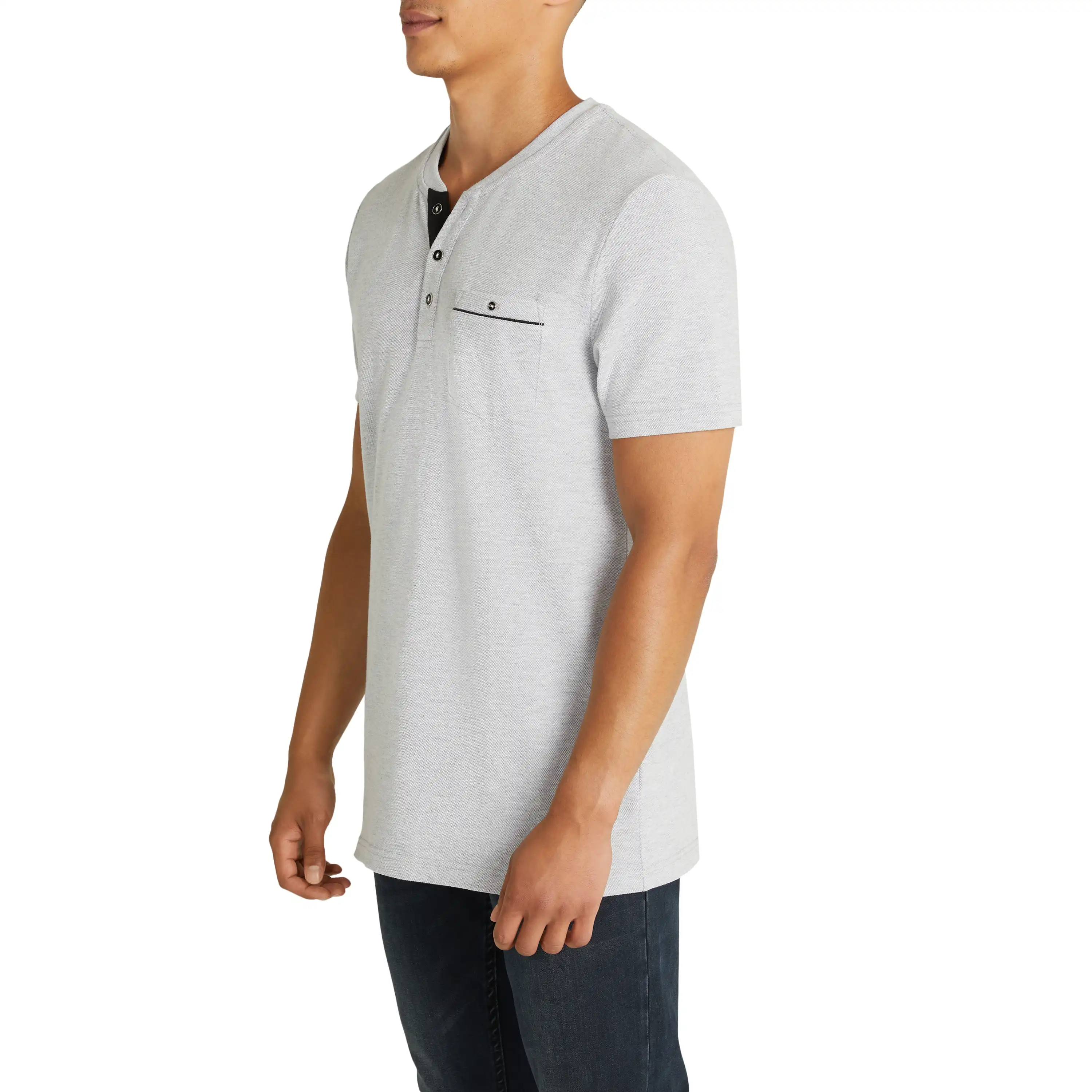 Light Grey Ormond Henley Tee - Light Grey
