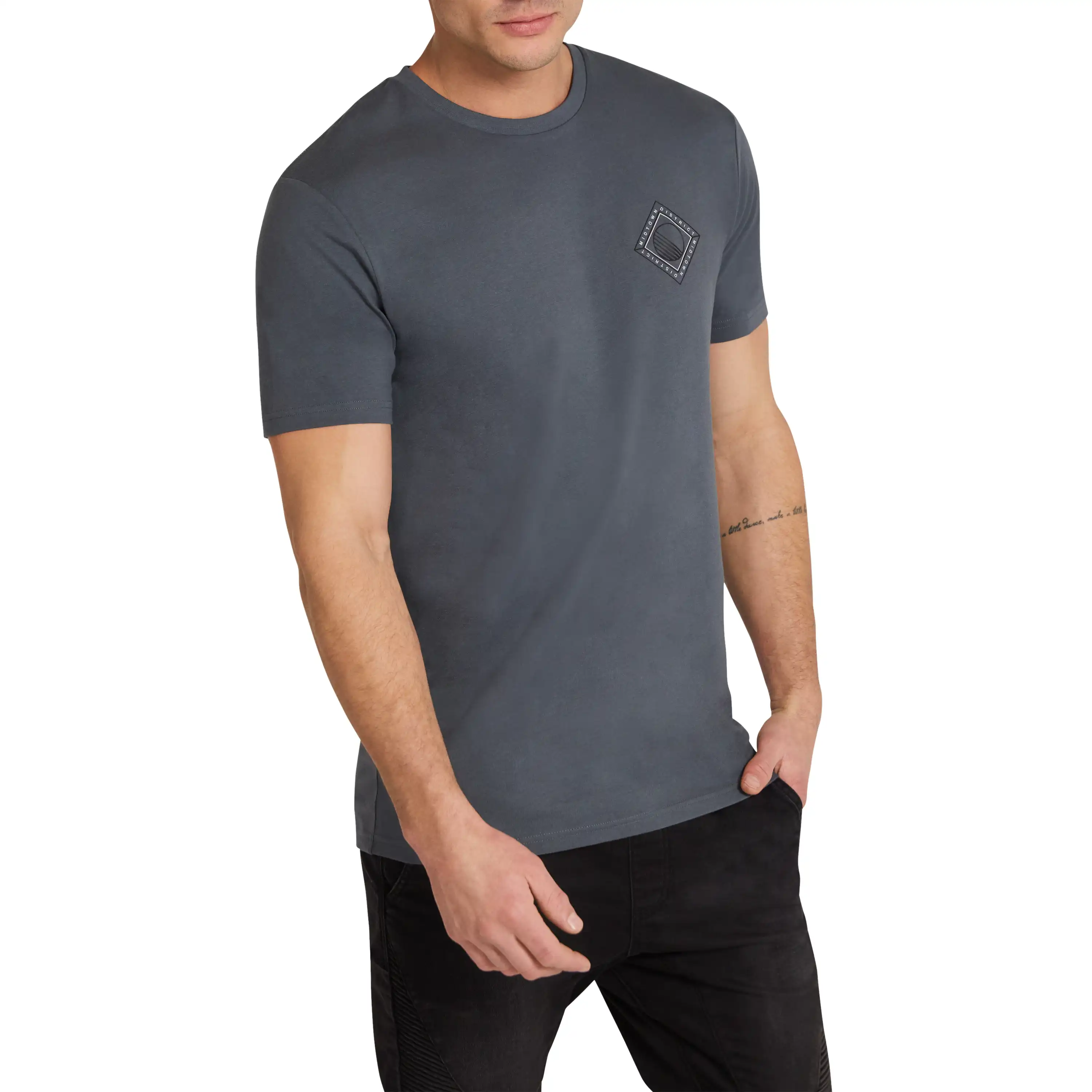 Teal Green Pedro Longline Crew Neck Tee - Teal Green