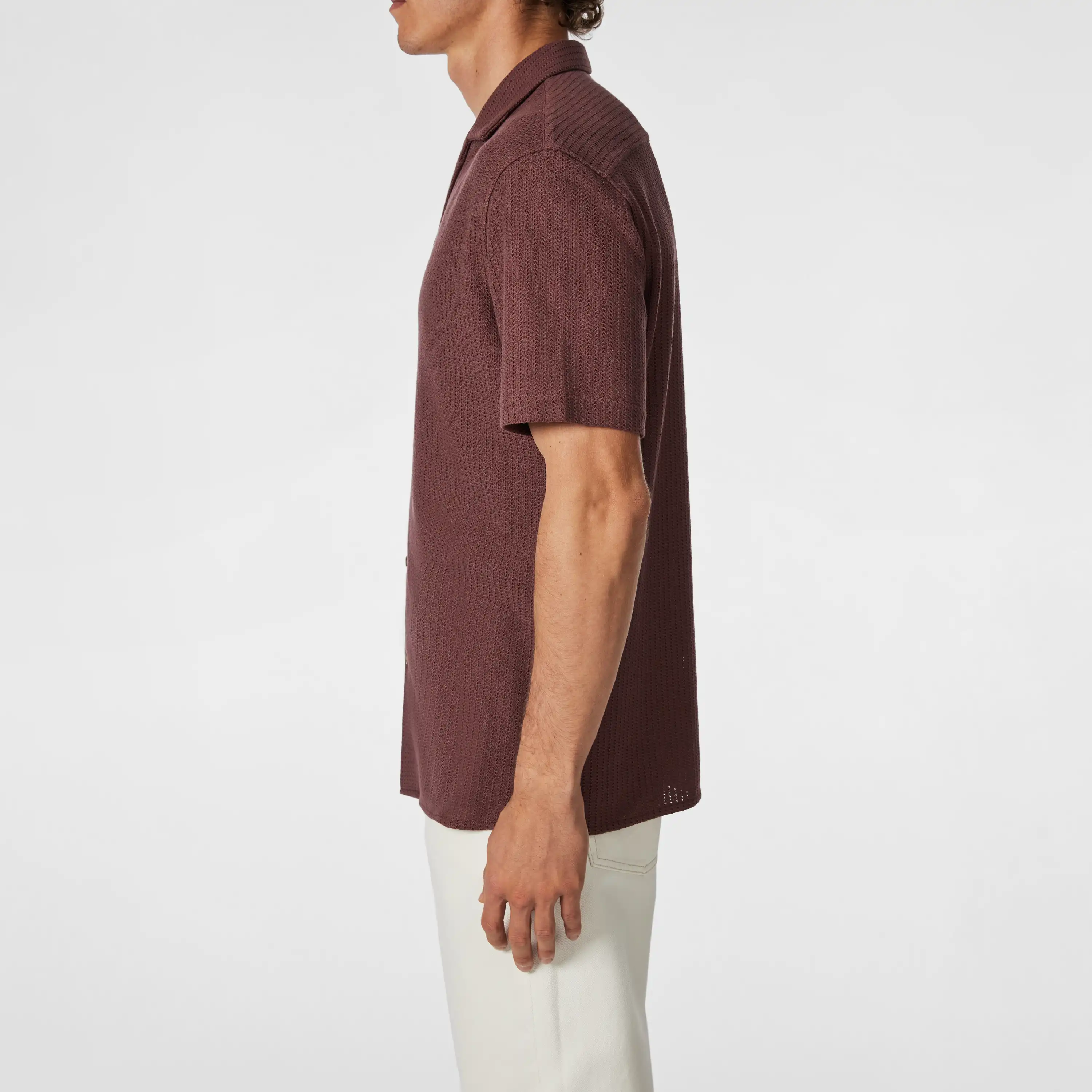 Wine Matera Textured Shirt - Wine