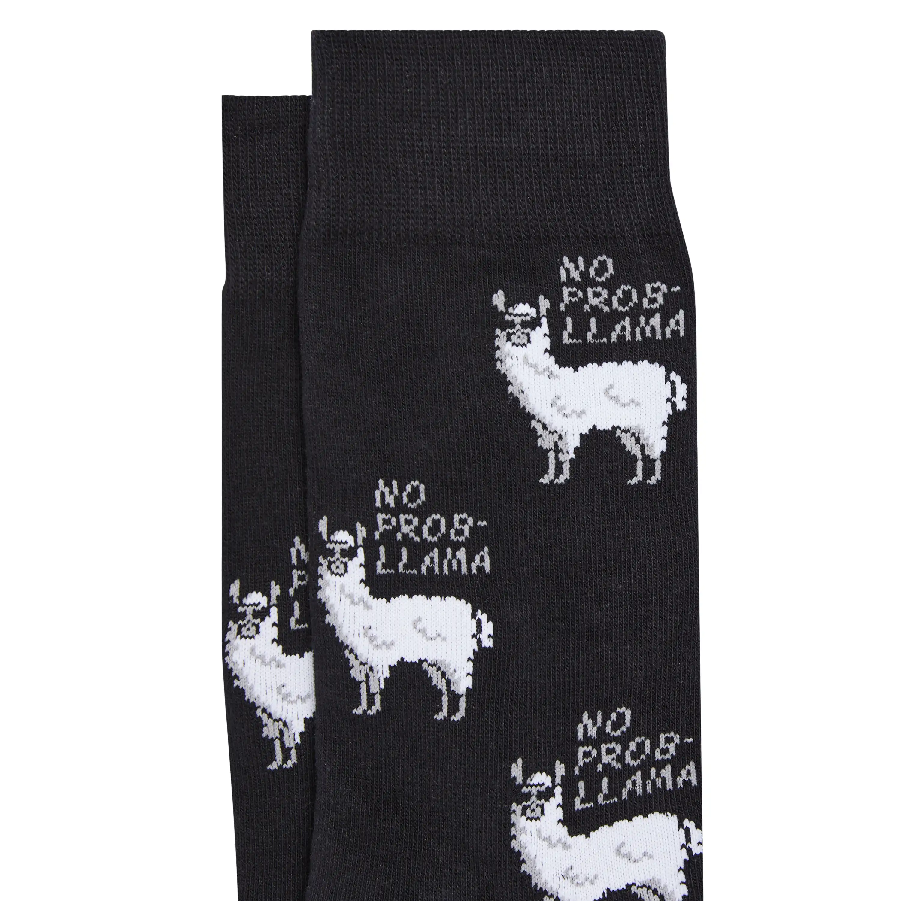 Black No Prob Llama Sock - Black
