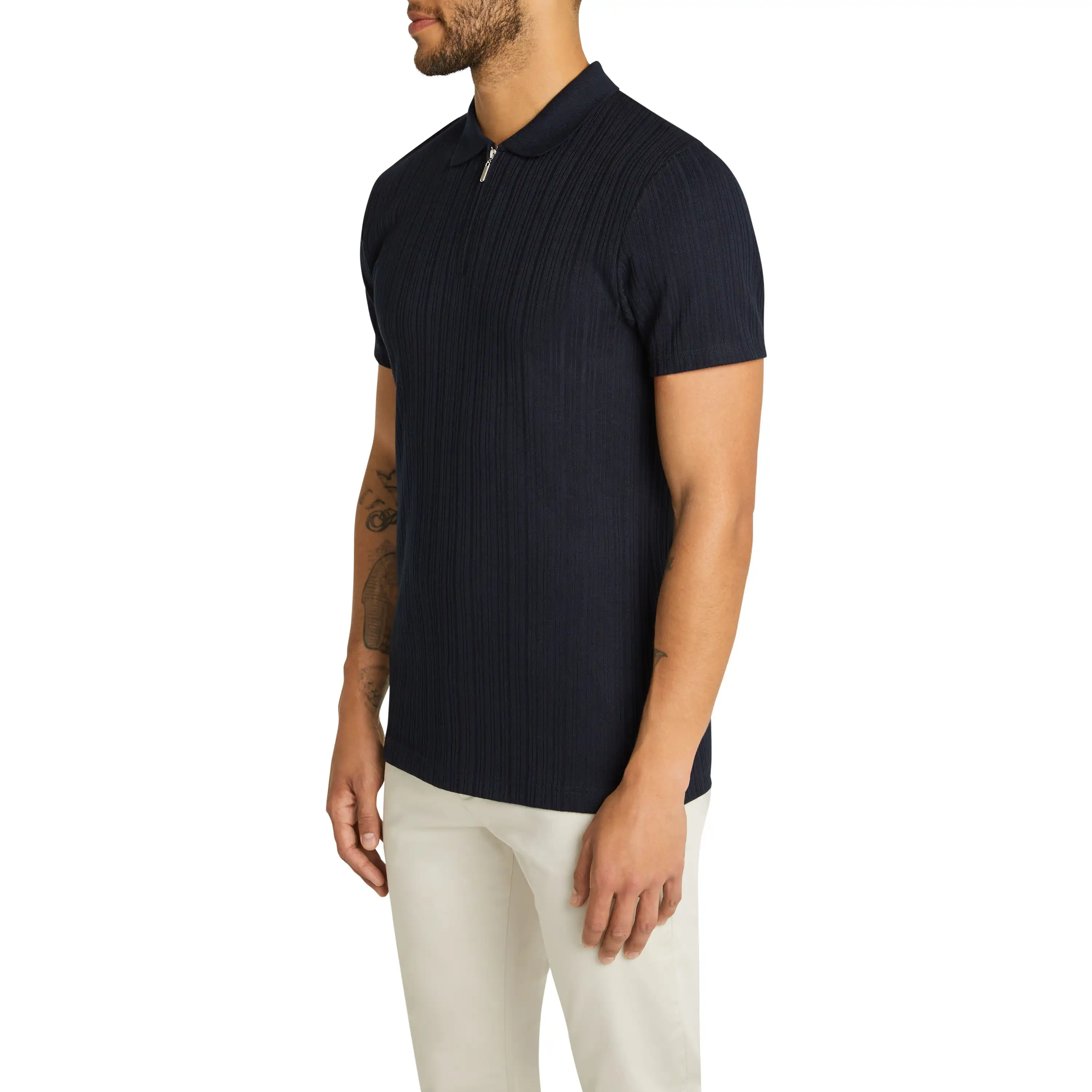 Ink Emsworth Quarter Zip Smart Polo - Ink