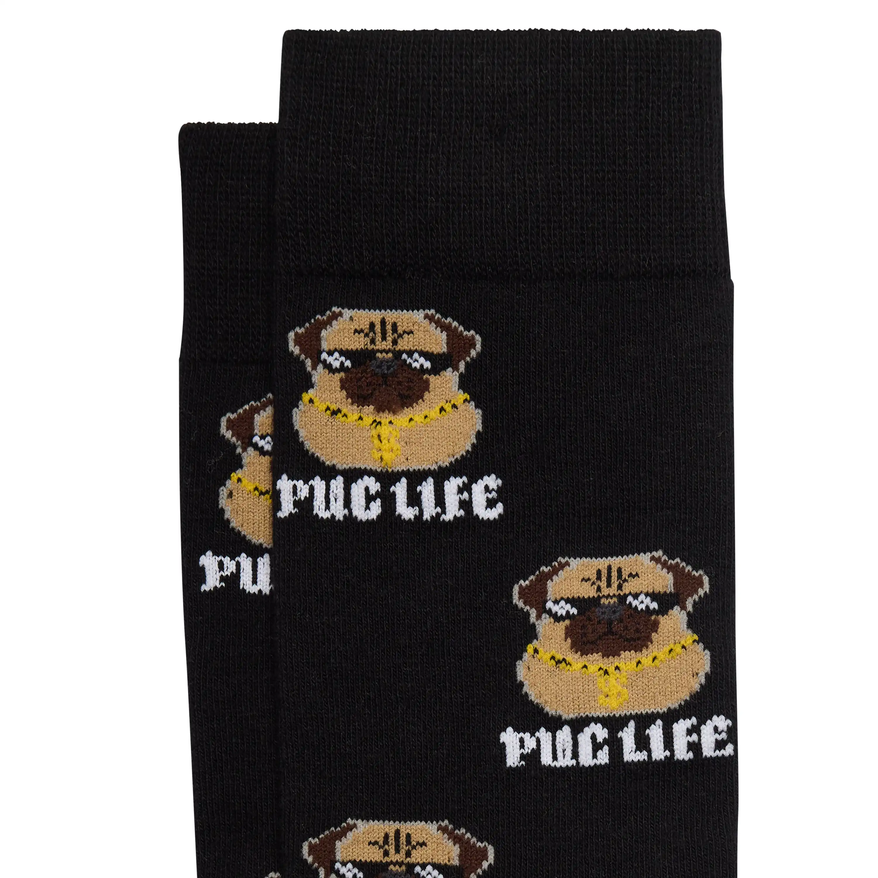 Black Pug Life Sock - Black