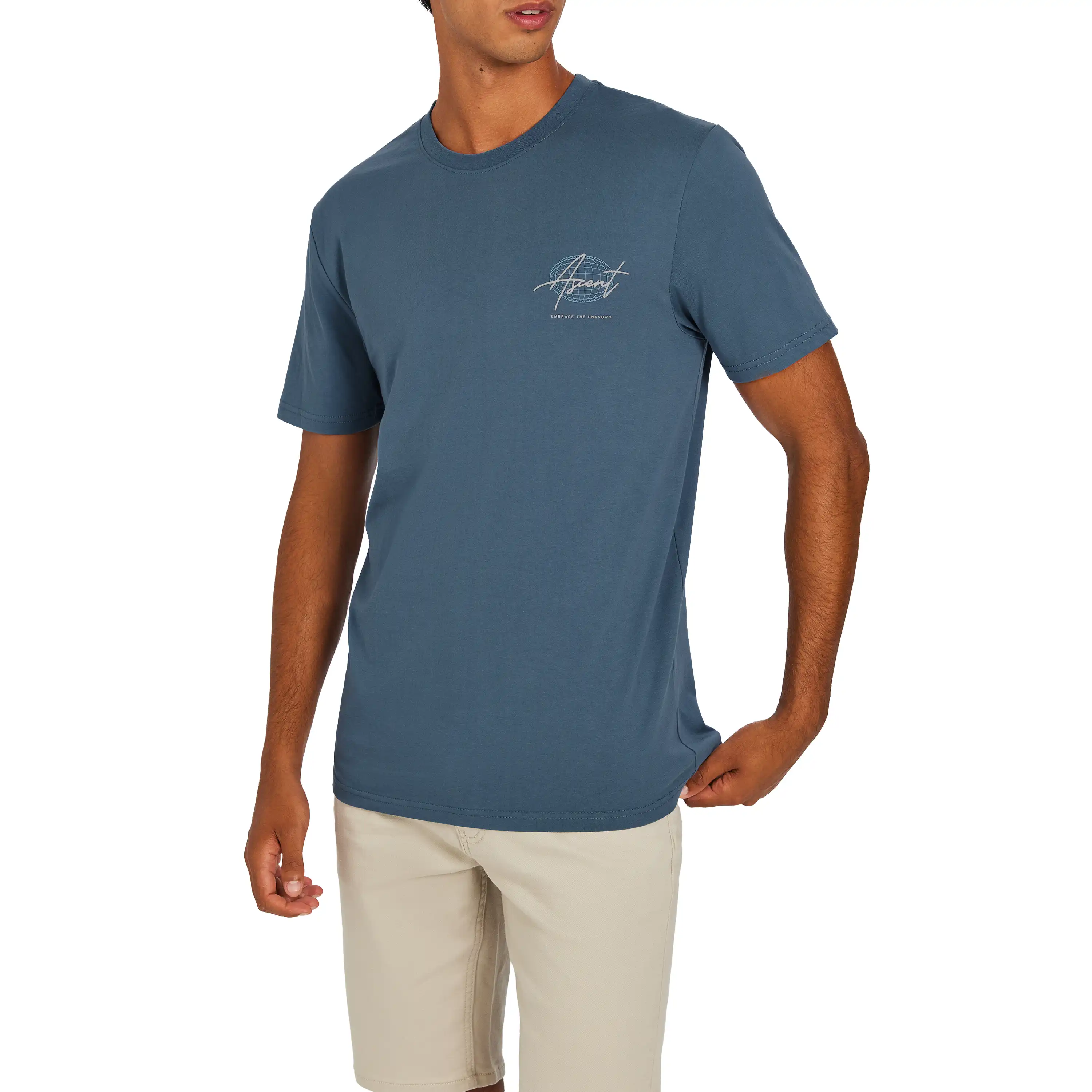 Blue Cliff Graphic Crew Neck Tee - Blue