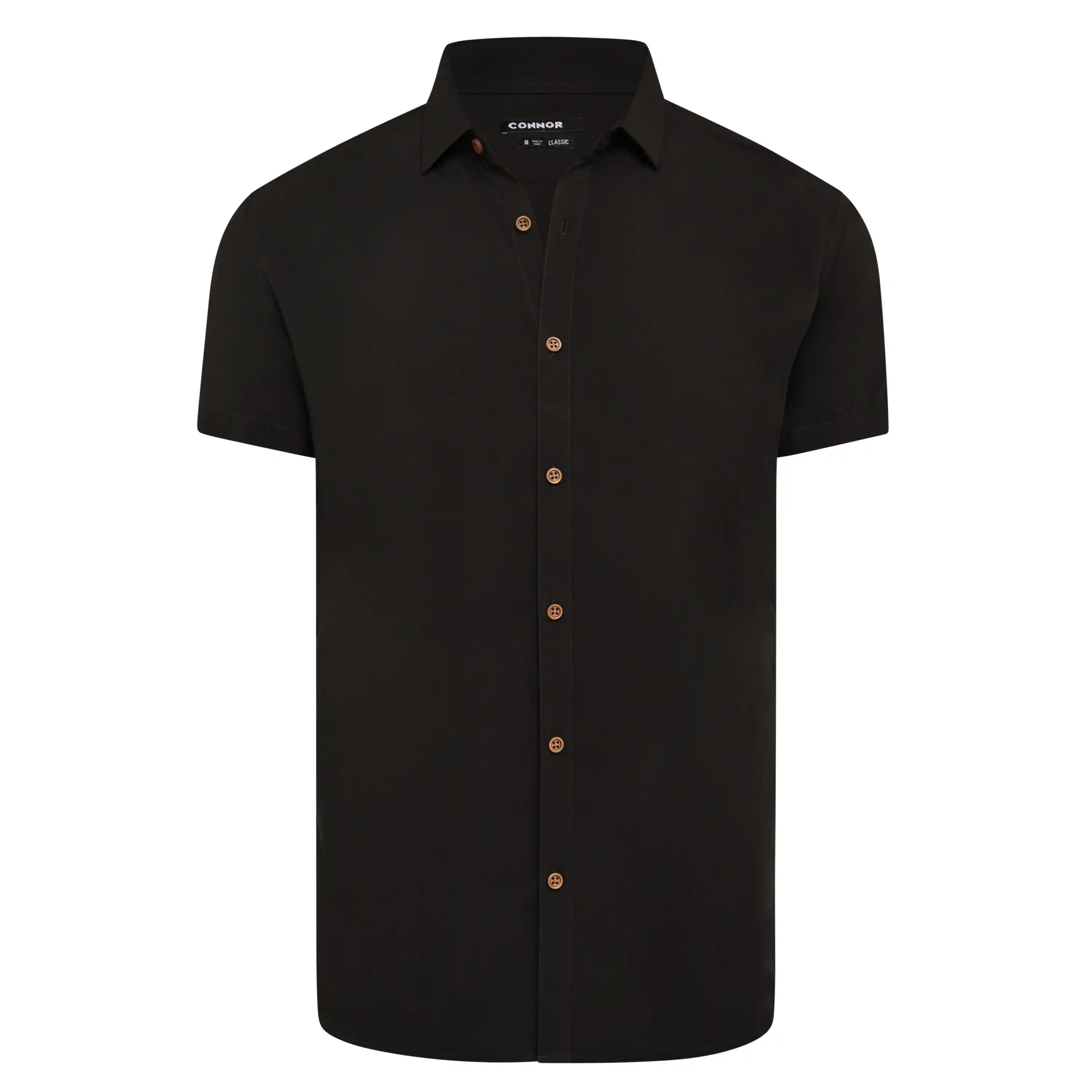 3088-black-dom-viscose-short-sleeve-shirt-black-1.webp