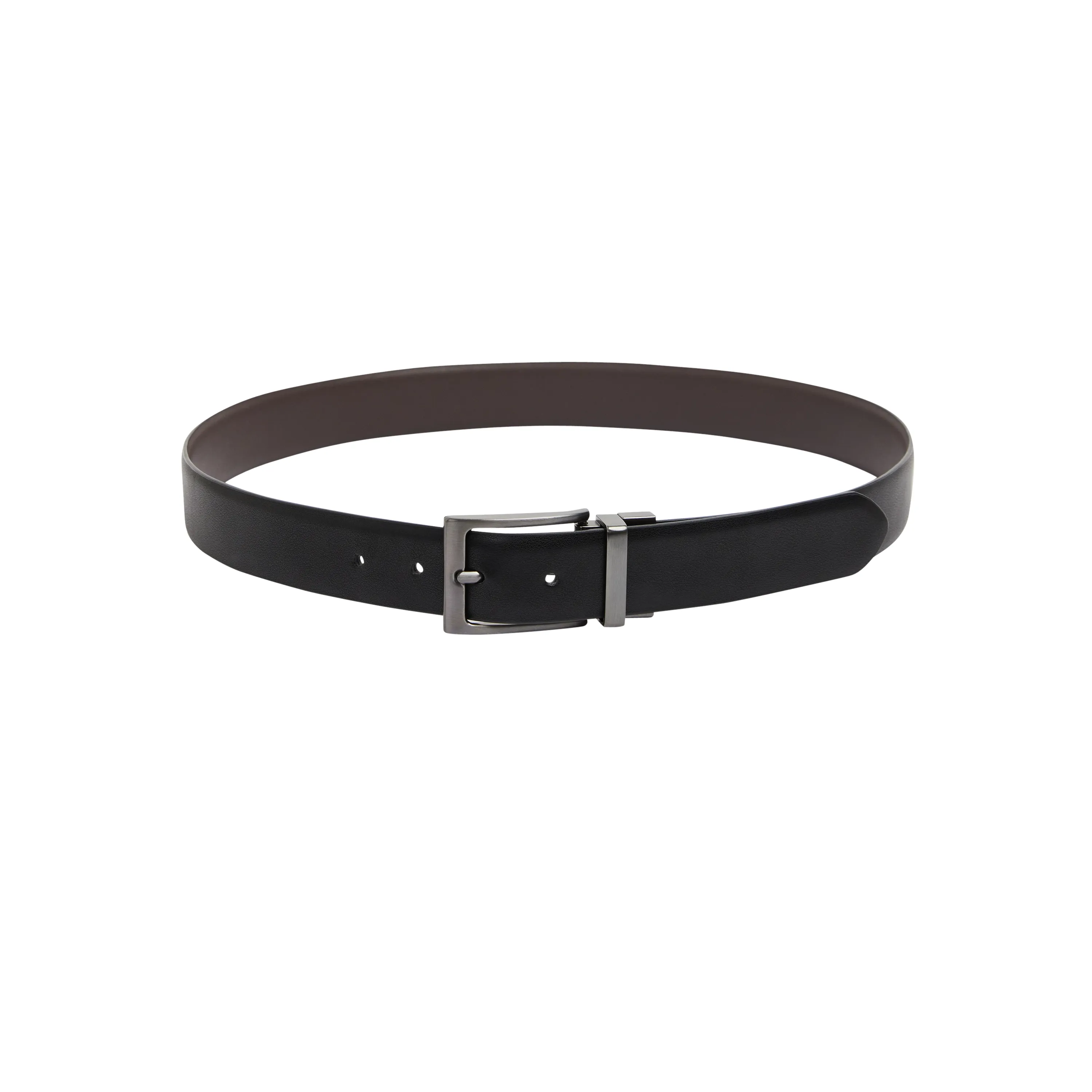 Black / Chocolate Michigan Reversible Belt - Black / Chocolate