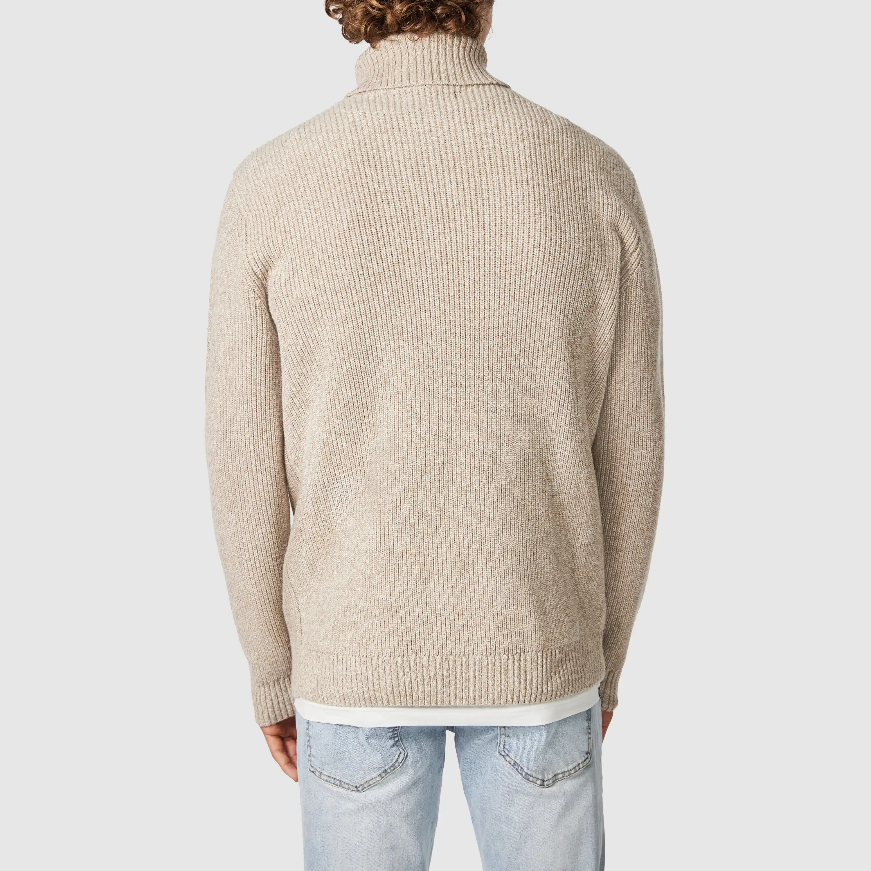 Sand Bude Roll Neck Knit - Sand