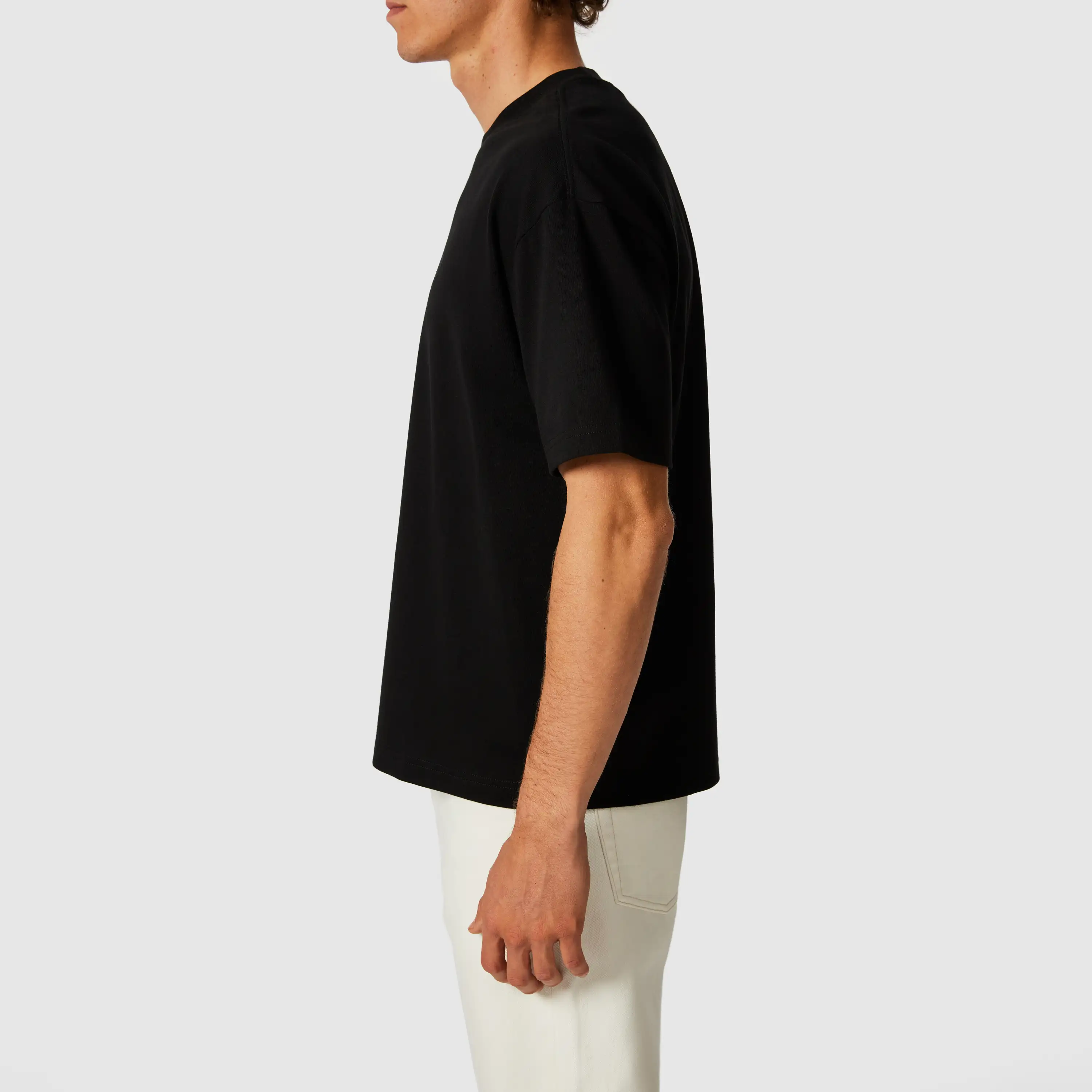 Black Cole Boxy Crew Neck Tee - Black