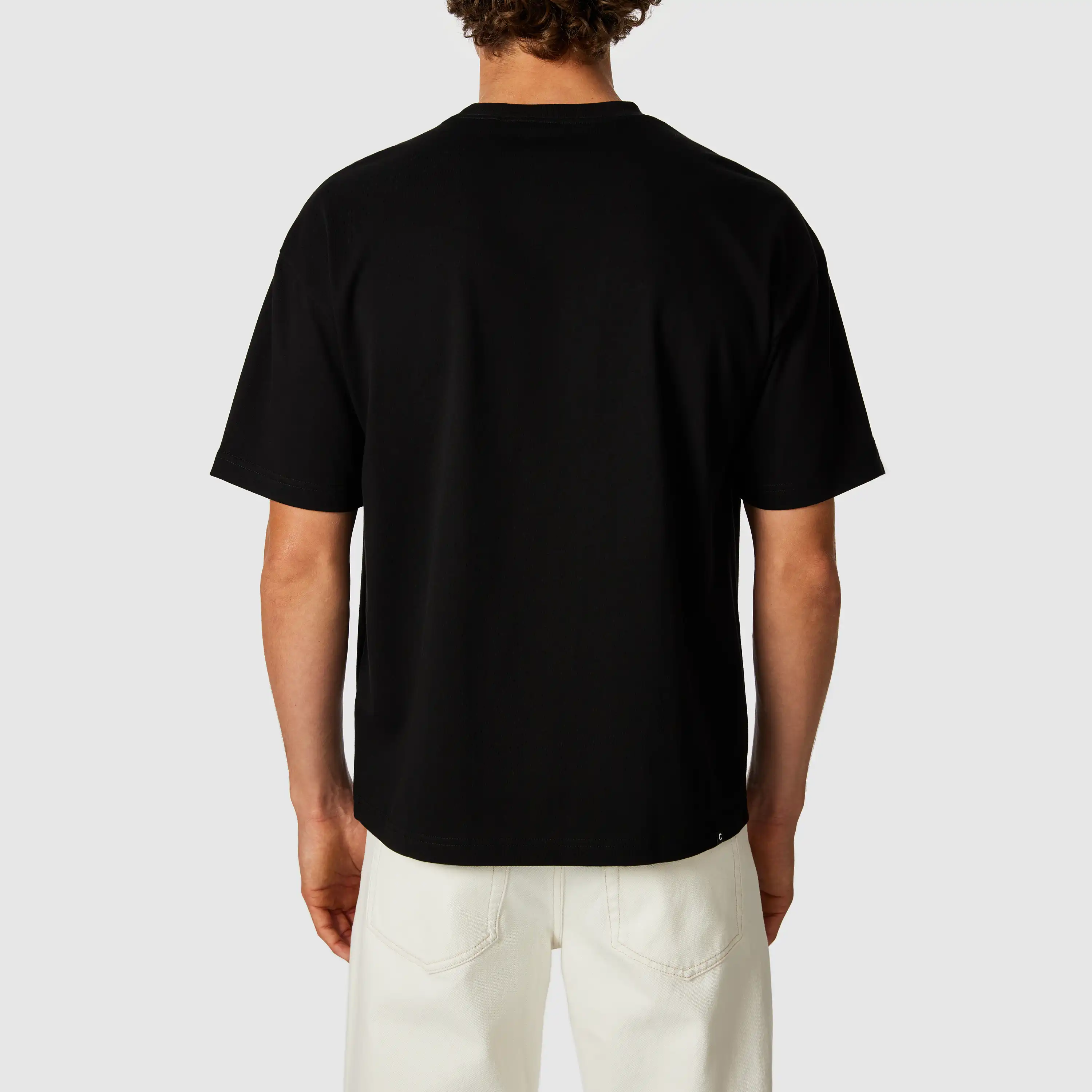Black Cole Boxy Crew Neck Tee - Black