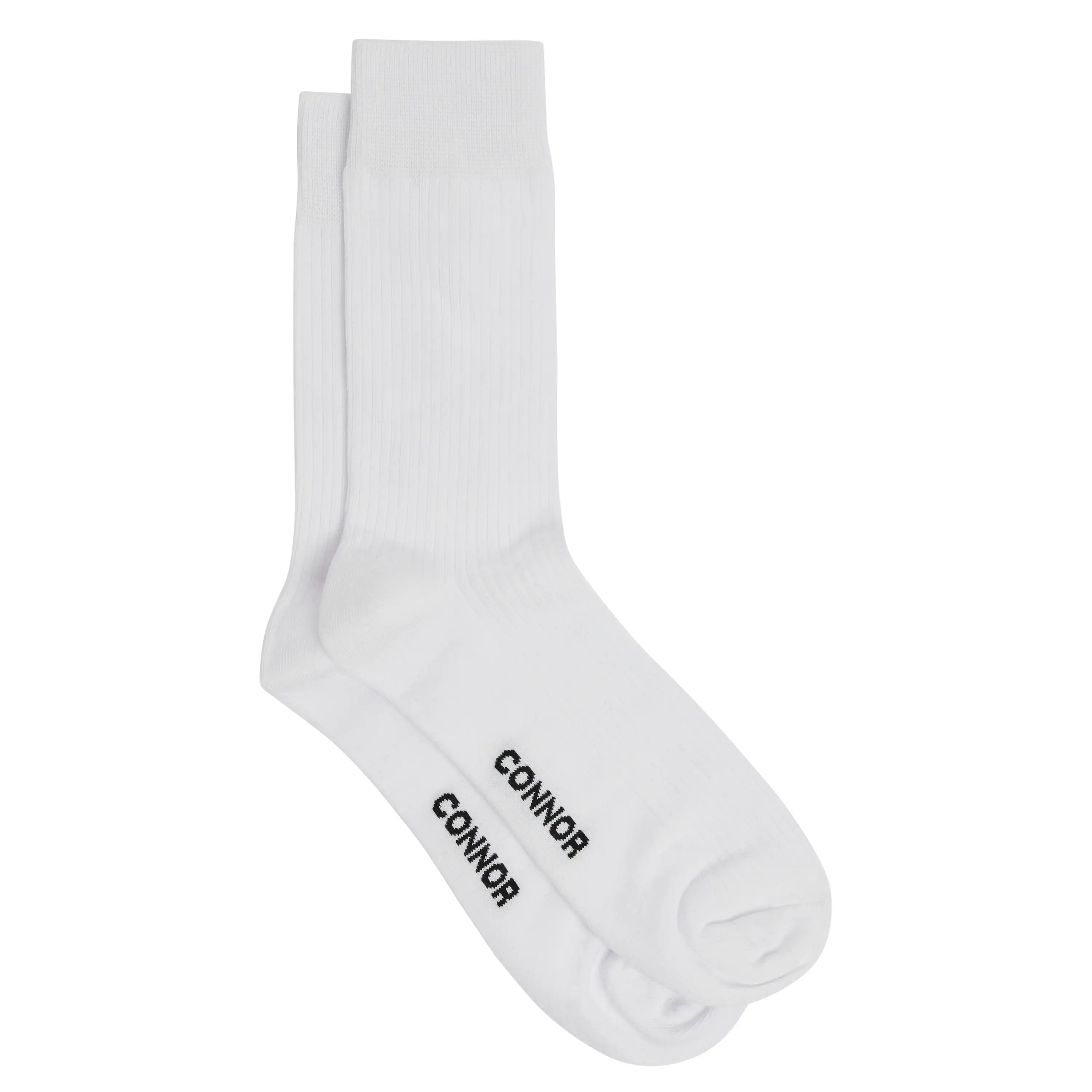 White Rib Sock - White