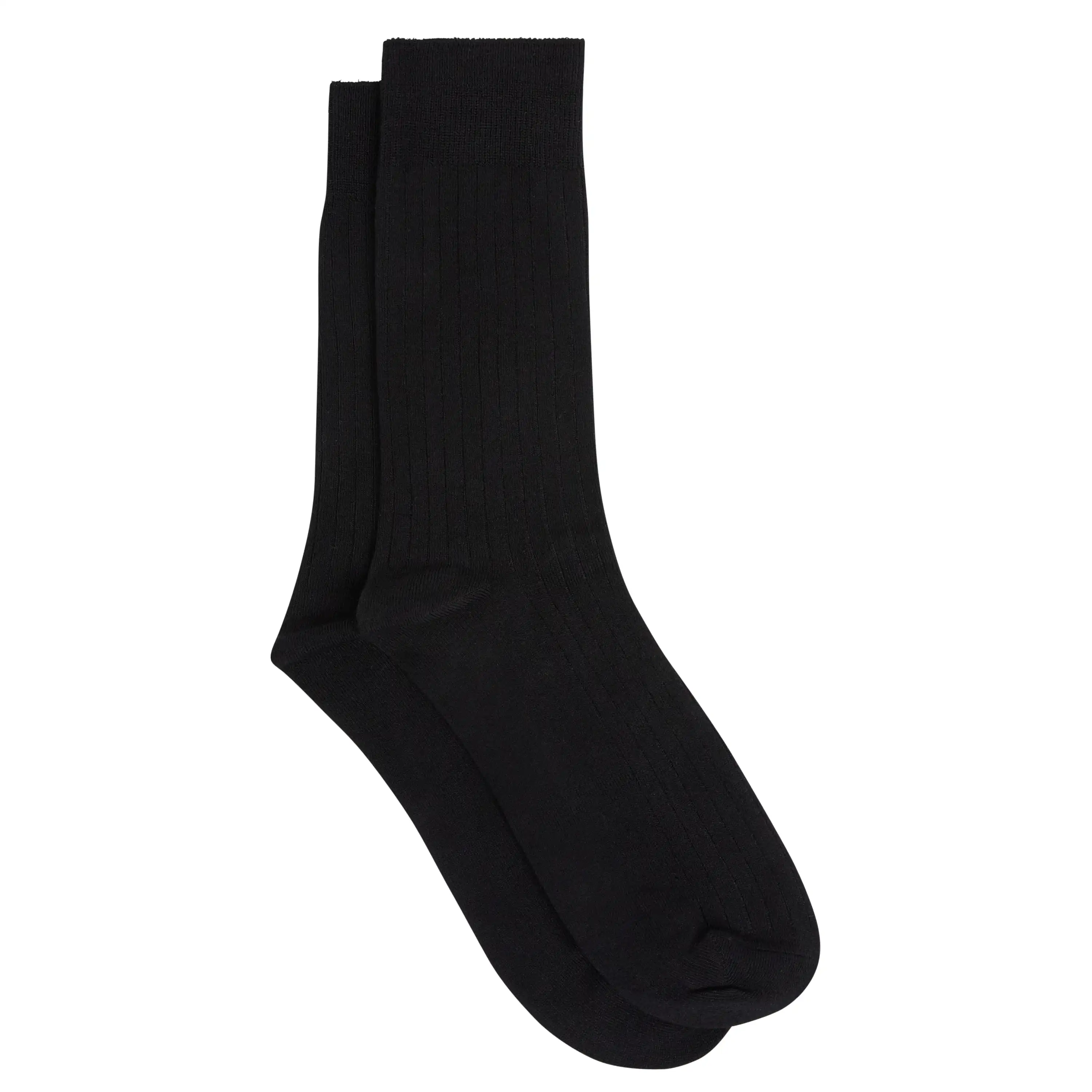 Black Rib Dress Sock - Black