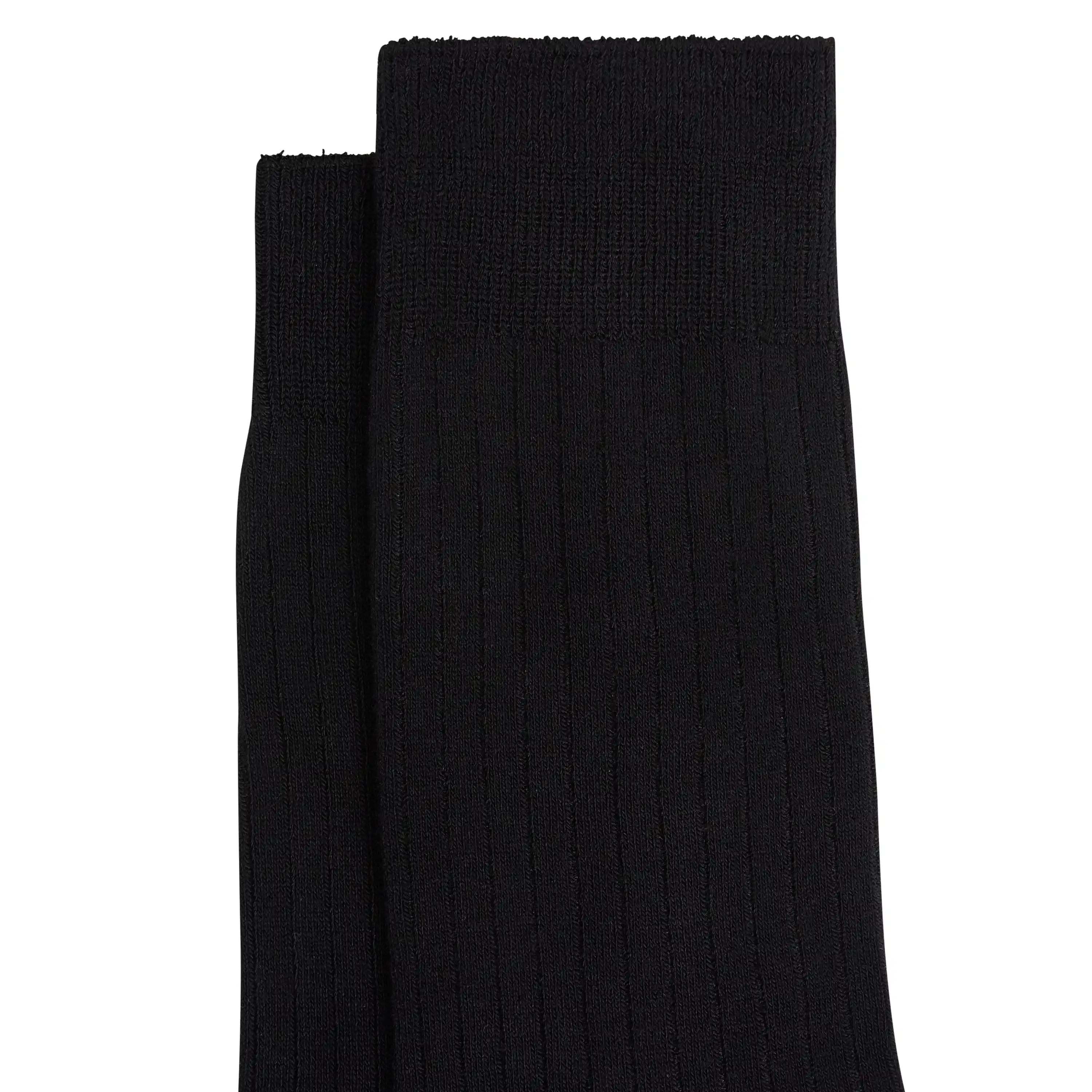 Black Rib Dress Sock - Black