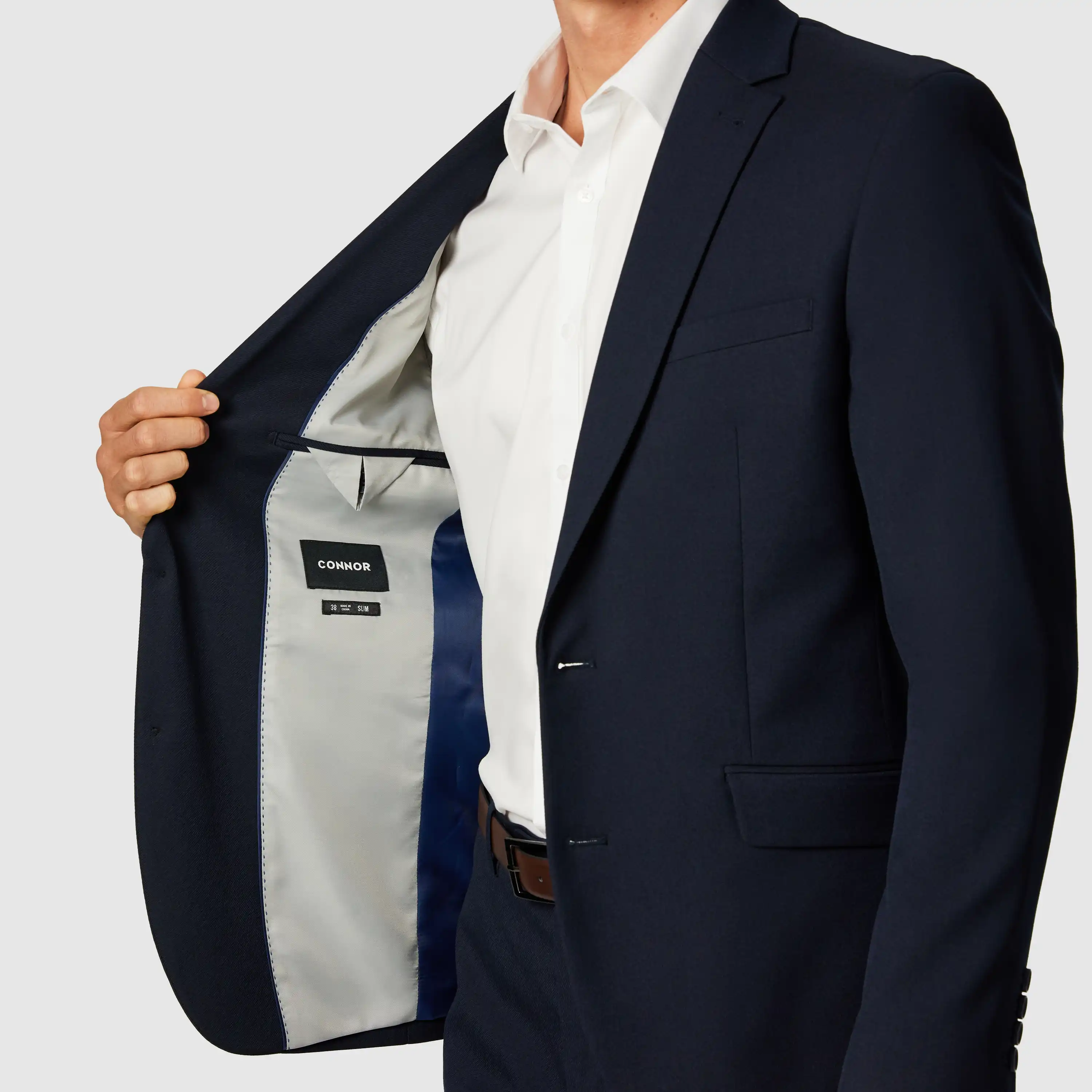 Navy Hexham Slim Twill Stretch Suit