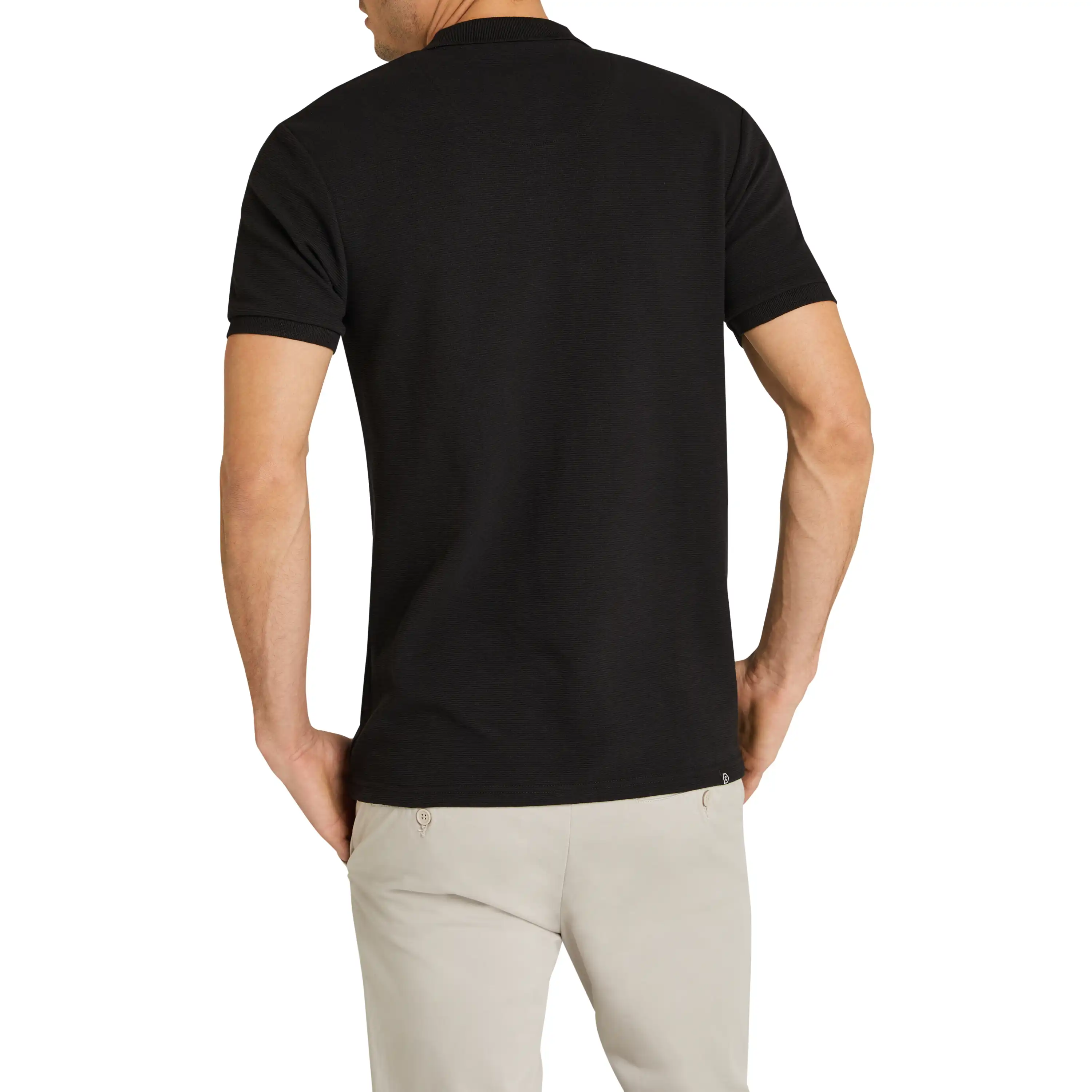 Black Hayling Quarter Zip Smart Polo - Black