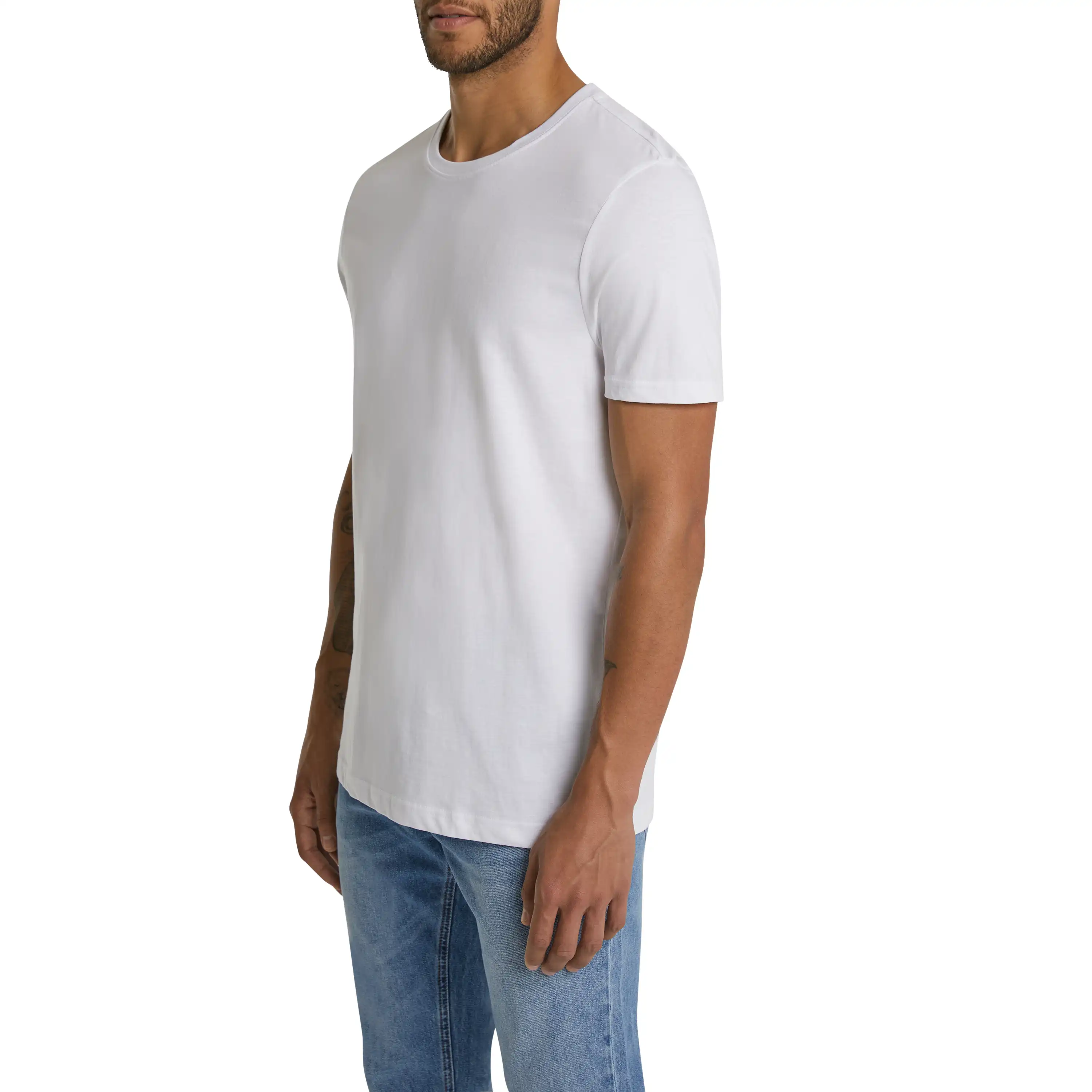 White Essential Relaxed Crew Neck Tee - White