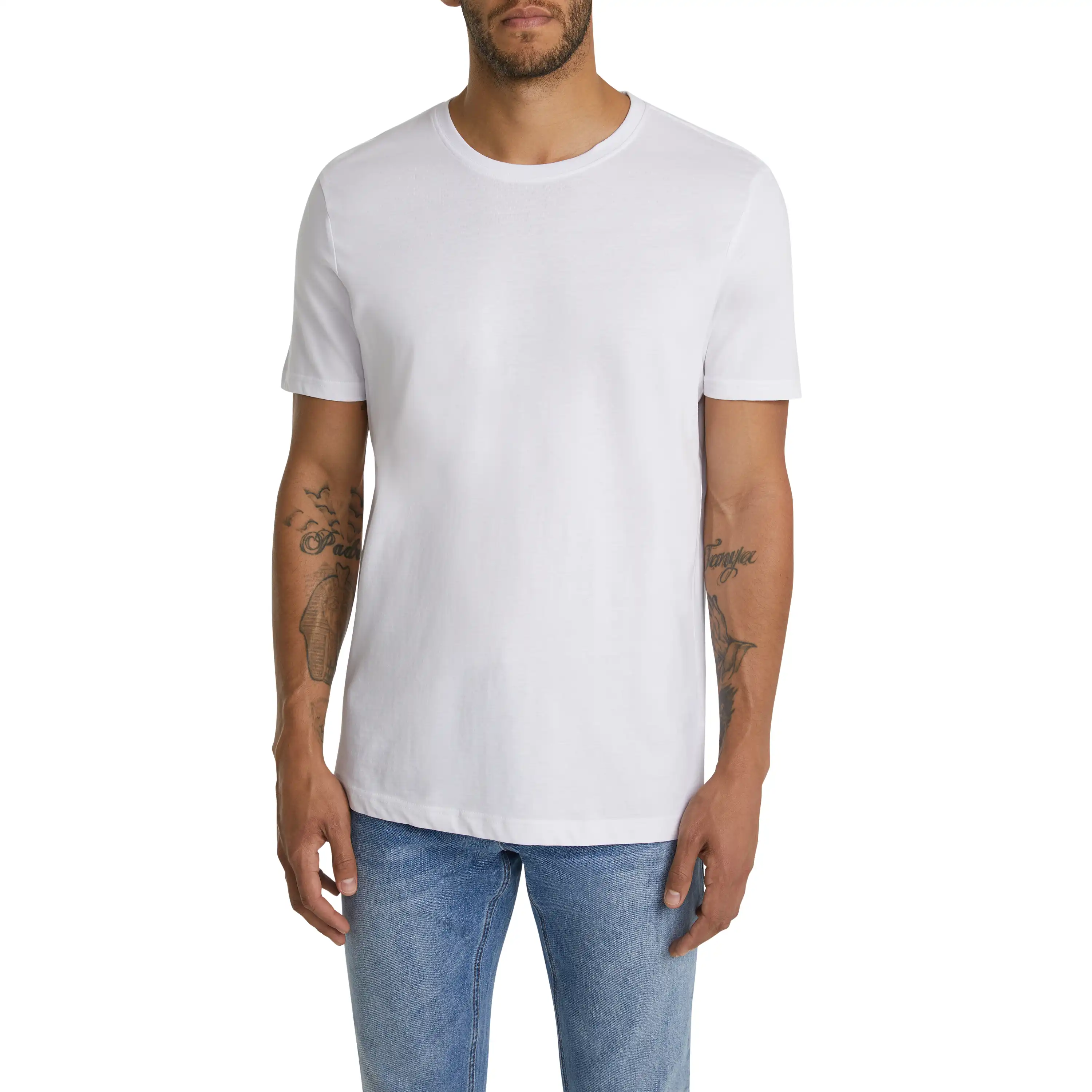 White Essential Relaxed Crew Neck Tee - White